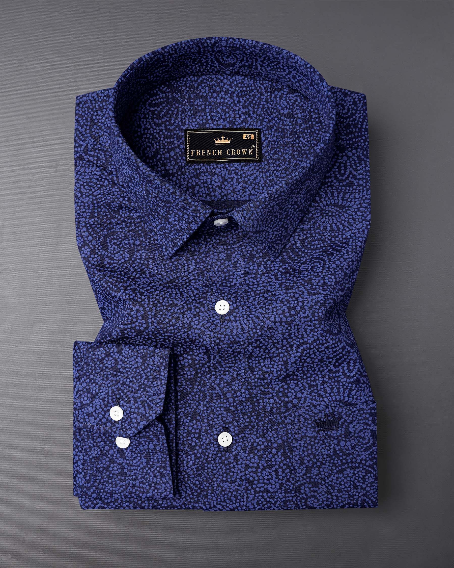 Mirage Navy Blue With San Marino Blue Paisley Chambray Premium Cotton Shirt 7959-38, 7959-H-38, 7959-39, 7959-H-39, 7959-40, 7959-H-40, 7959-42, 7959-H-42, 7959-44, 7959-H-44, 7959-46, 7959-H-46, 7959-48, 7959-H-48, 7959-50, 7959-H-50, 7959-52, 7959-H-52