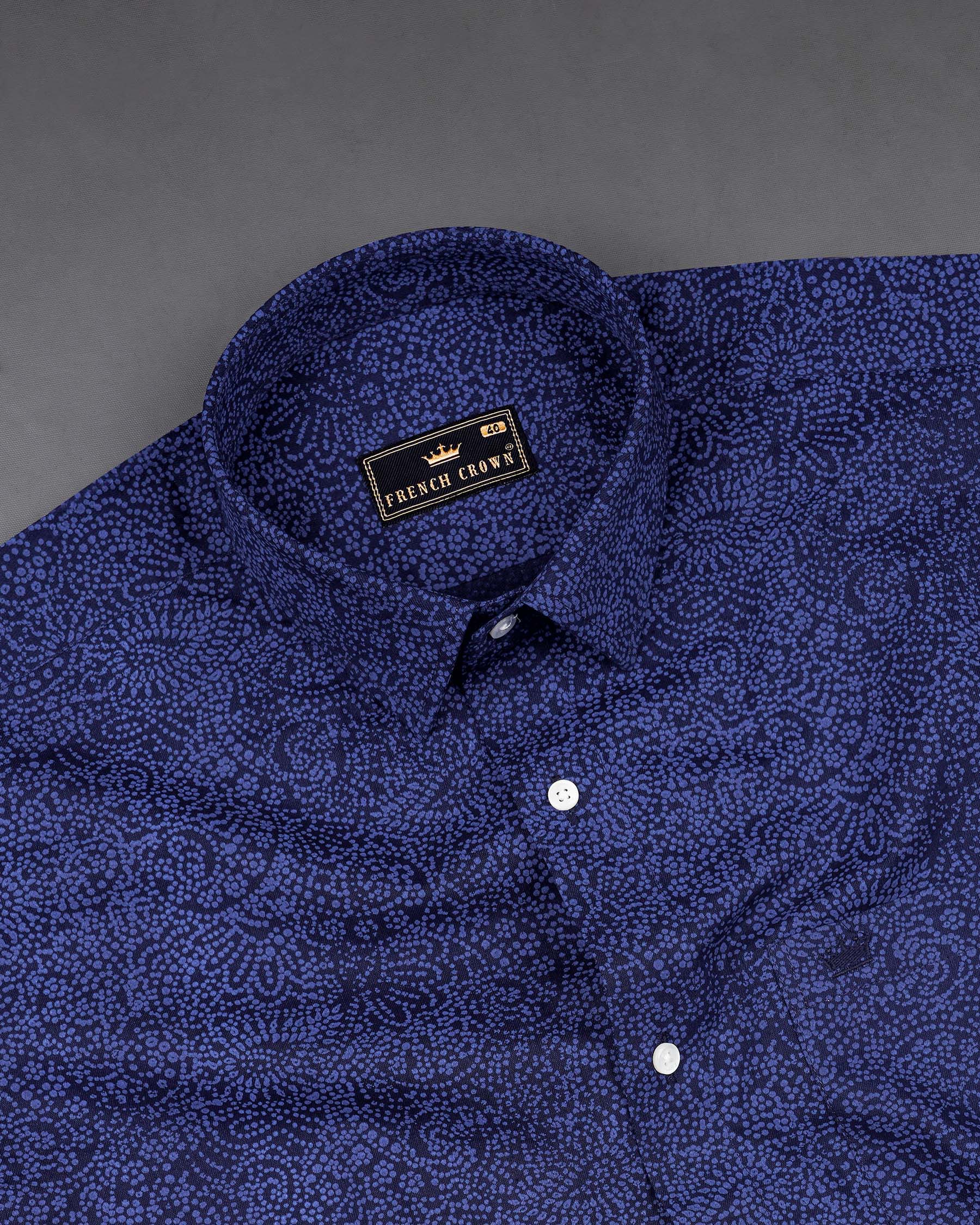 Mirage Navy Blue With San Marino Blue Paisley Chambray Premium Cotton Shirt 7959-38, 7959-H-38, 7959-39, 7959-H-39, 7959-40, 7959-H-40, 7959-42, 7959-H-42, 7959-44, 7959-H-44, 7959-46, 7959-H-46, 7959-48, 7959-H-48, 7959-50, 7959-H-50, 7959-52, 7959-H-52