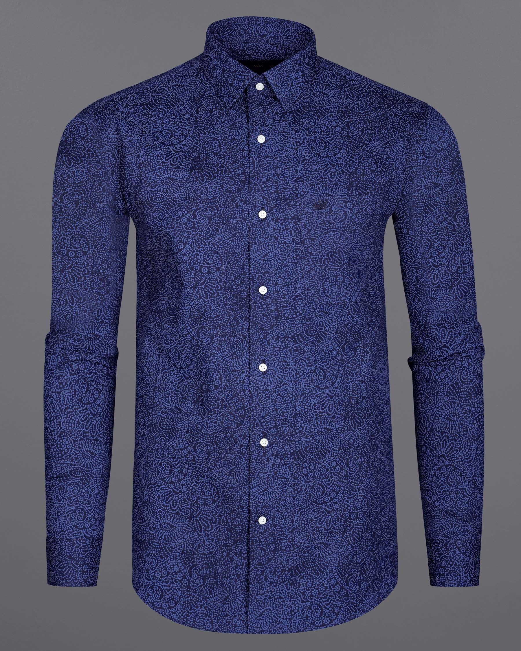 Mirage Navy Blue With San Marino Blue Paisley Chambray Premium Cotton Shirt 7959-38, 7959-H-38, 7959-39, 7959-H-39, 7959-40, 7959-H-40, 7959-42, 7959-H-42, 7959-44, 7959-H-44, 7959-46, 7959-H-46, 7959-48, 7959-H-48, 7959-50, 7959-H-50, 7959-52, 7959-H-52