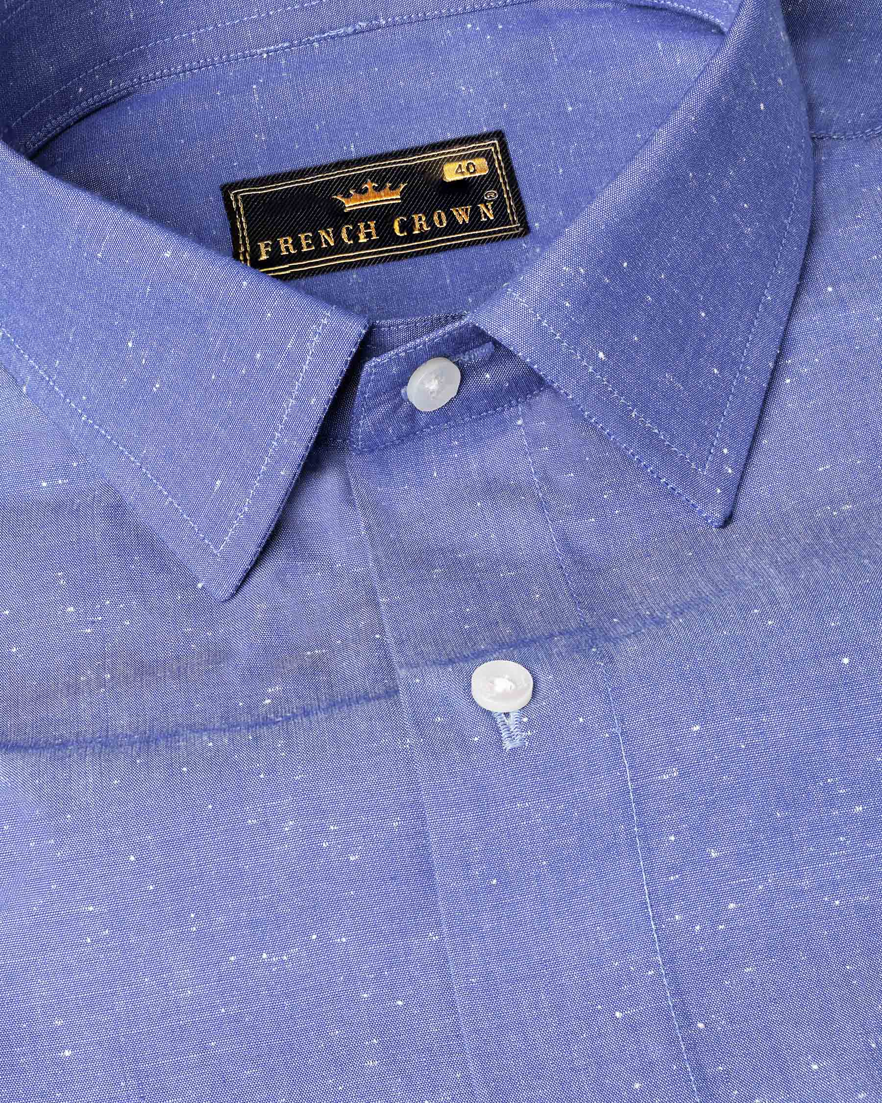 Dark Pastel Blue With Mickey Mouse Chambray Textured Premium Cotton Designer Shirt 7968-P189-38, 7968-P189-H-38, 7968-P189-39, 7968-P189-H-39, 7968-P189-40, 7968-P189-H-40, 7968-P189-42, 7968-P189-H-42, 7968-P189-44, 7968-P189-H-44, 7968-P189-46, 7968-P189-H-46, 7968-P189-48, 7968-P189-H-48, 7968-P189-50, 7968-P189-H-50, 7968-P189-52, 7968-P189-H-52