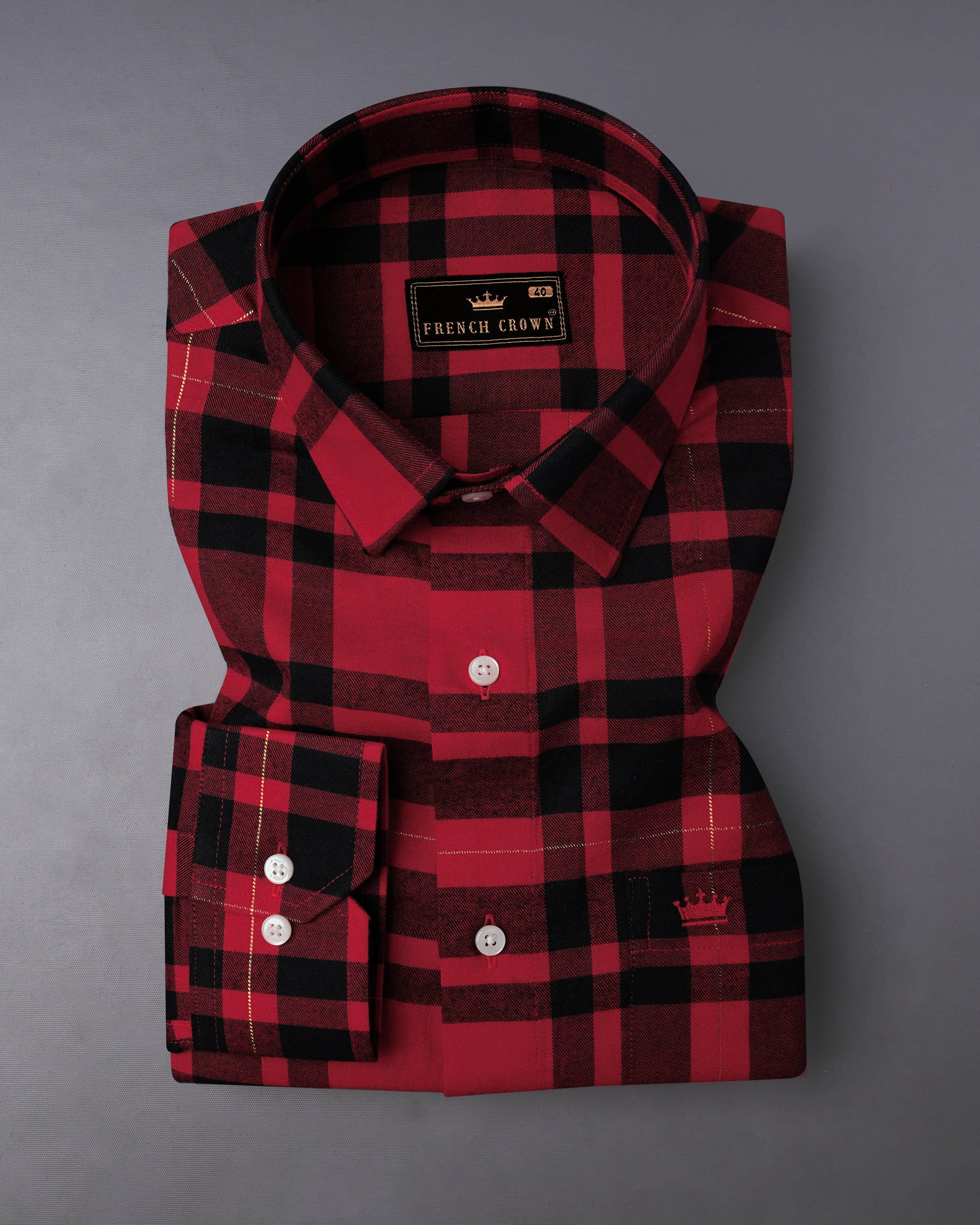 Vivid Auburn Red Plaid Flannel Premium Cotton Shirt 7971-38, 7971-H-38, 7971-39, 7971-H-39, 7971-40, 7971-H-40, 7971-42, 7971-H-42, 7971-44, 7971-H-44, 7971-46, 7971-H-46, 7971-48, 7971-H-48, 7971-50, 7971-H-50, 7971-52, 7971-H-52