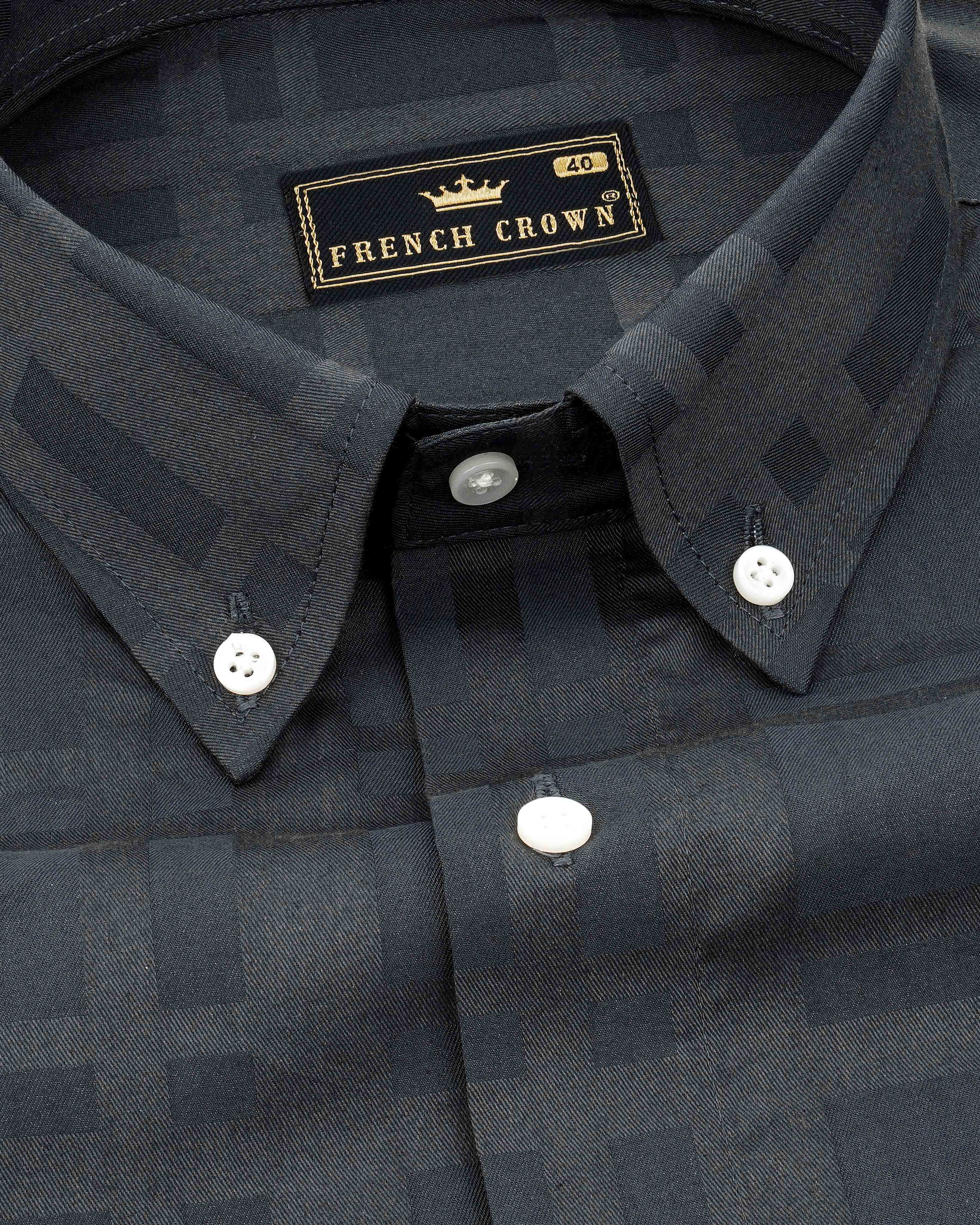 Fuscous Gray 3D Plaid Dobby Textured Premium Giza Cotton Shirt 7975-BD-38, 7975-BD-H-38, 7975-BD-39, 7975-BD-H-39, 7975-BD-40, 7975-BD-H-40, 7975-BD-42, 7975-BD-H-42, 7975-BD-44, 7975-BD-H-44, 7975-BD-46, 7975-BD-H-46, 7975-BD-48, 7975-BD-H-48, 7975-BD-50, 7975-BD-H-50, 7975-BD-52, 7975-BD-H-52