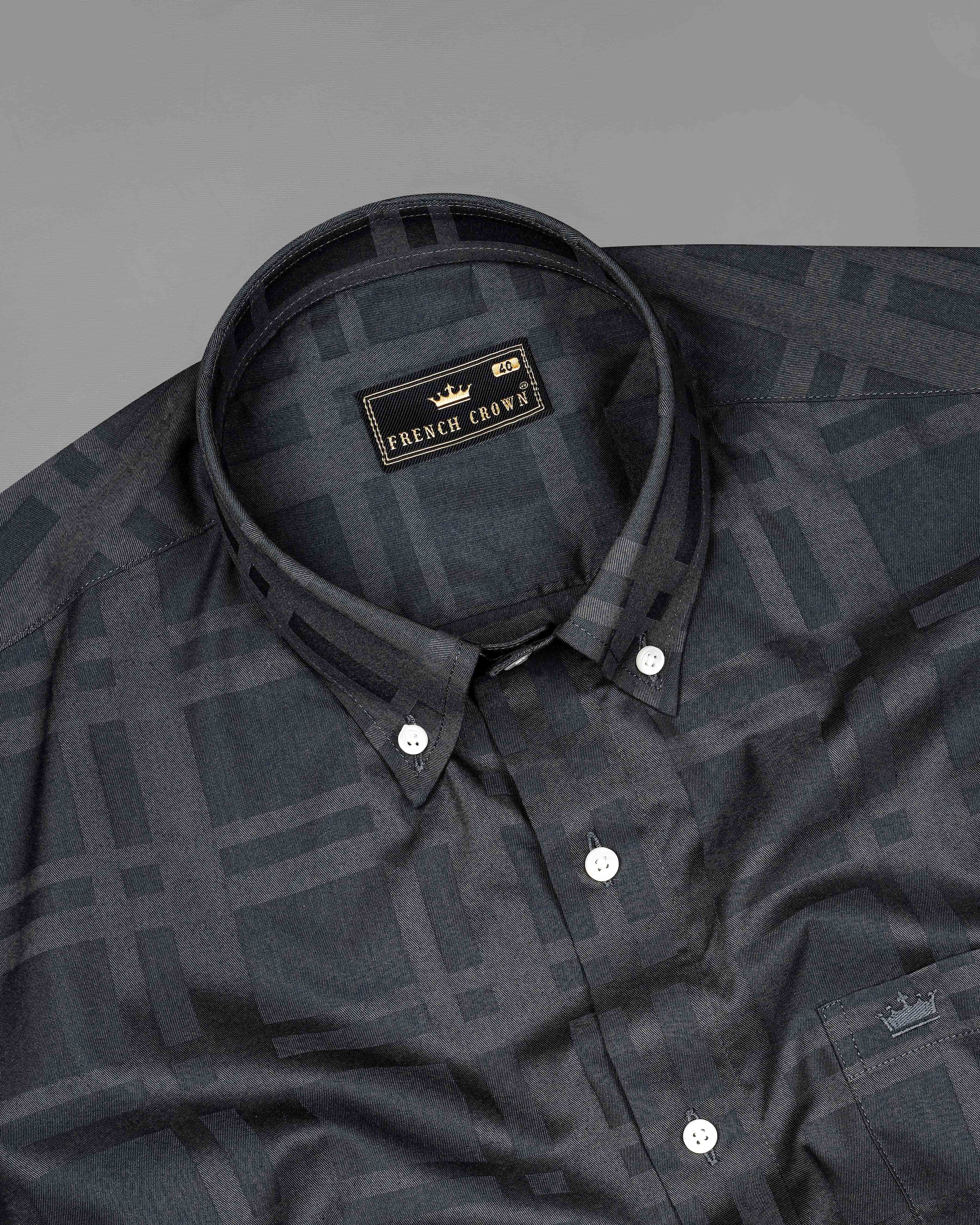 Fuscous Gray 3D Plaid Dobby Textured Premium Giza Cotton Shirt 7975-BD-38, 7975-BD-H-38, 7975-BD-39, 7975-BD-H-39, 7975-BD-40, 7975-BD-H-40, 7975-BD-42, 7975-BD-H-42, 7975-BD-44, 7975-BD-H-44, 7975-BD-46, 7975-BD-H-46, 7975-BD-48, 7975-BD-H-48, 7975-BD-50, 7975-BD-H-50, 7975-BD-52, 7975-BD-H-52