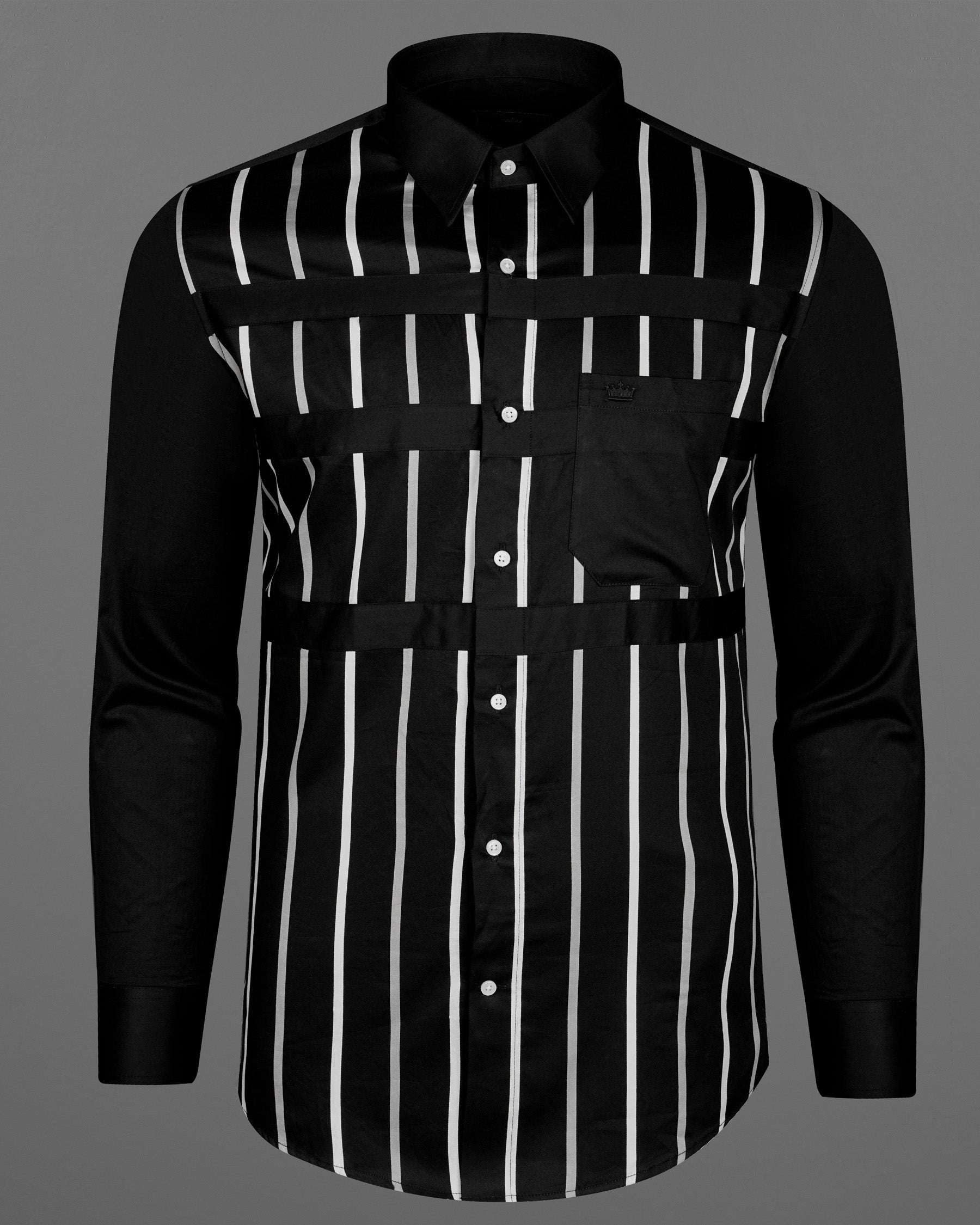 Jade Black With White Striped Designer Shirt 7977-38, 7977-H-38, 7977-39, 7977-H-39, 7977-40, 7977-H-40, 7977-42, 7977-H-42, 7977-44, 7977-H-44, 7977-46, 7977-H-46, 7977-48, 7977-H-48, 7977-50, 7977-H-50, 7977-52, 7977-H-52
