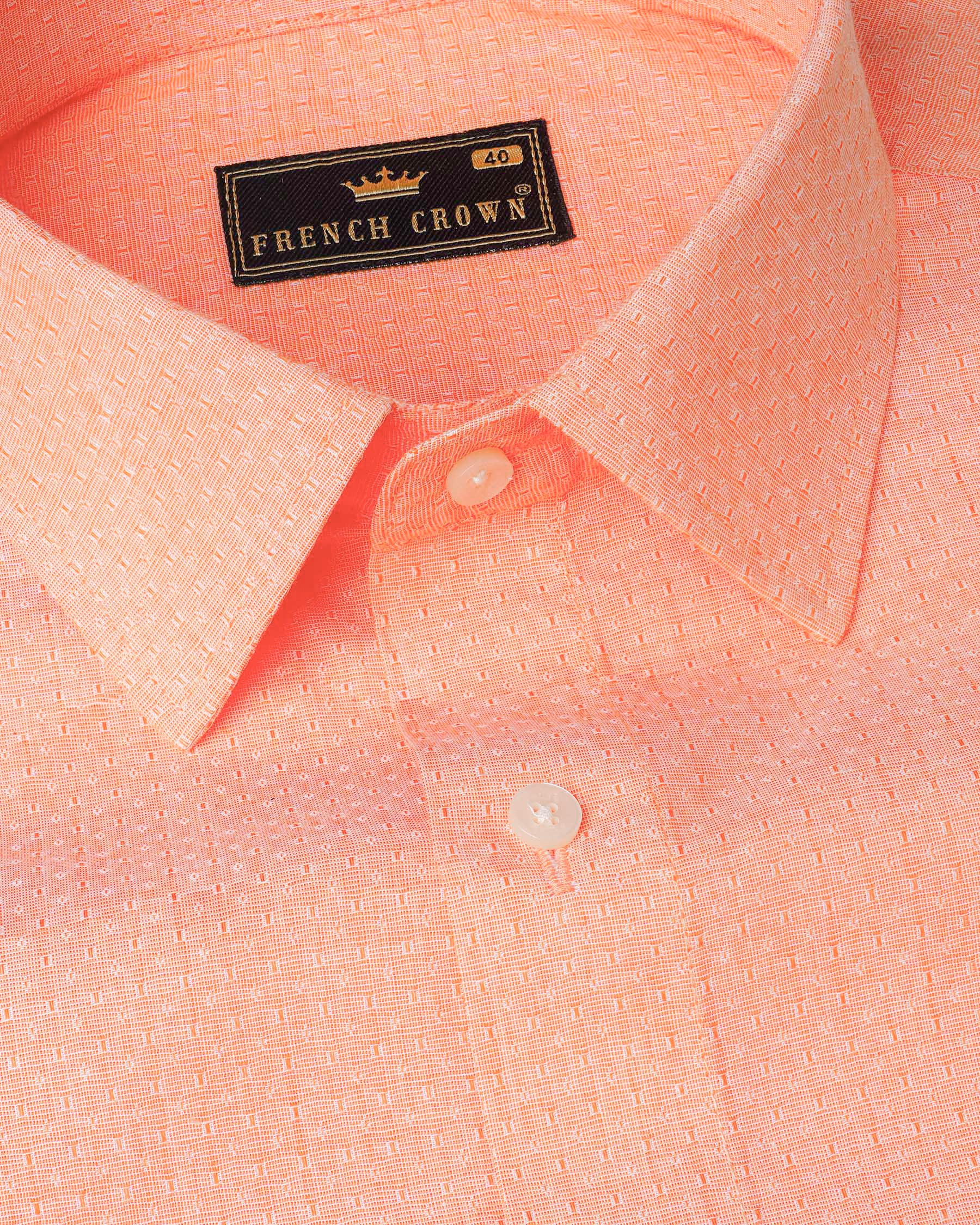 Geraldine Orange Dobby Textured Premium Giza Cotton Shirt 7978-38, 7978-H-38, 7978-39, 7978-H-39, 7978-40, 7978-H-40, 7978-42, 7978-H-42, 7978-44, 7978-H-44, 7978-46, 7978-H-46, 7978-48, 7978-H-48, 7978-50, 7978-H-50, 7978-52, 7978-H-52