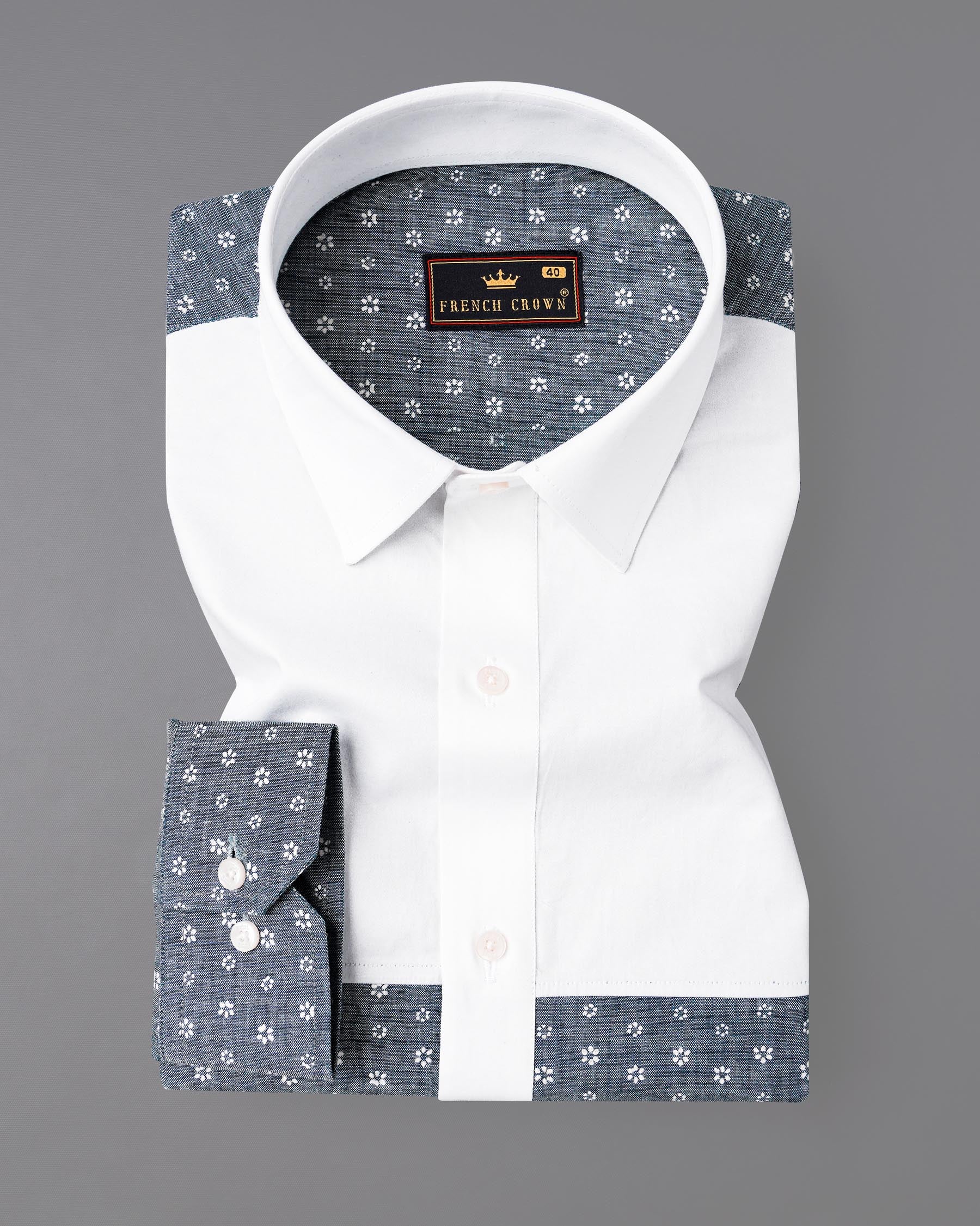 Comet Gray and Bright White Chambray Premium Cotton Designer Shirt 7982-P186-38, 7982-P186-H-38, 7982-P186-39, 7982-P186-H-39, 7982-P186-40, 7982-P186-H-40, 7982-P186-42, 7982-P186-H-42, 7982-P186-44, 7982-P186-H-44, 7982-P186-46, 7982-P186-H-46, 7982-P186-48, 7982-P186-H-48, 7982-P186-50, 7982-P186-H-50, 7982-P186-52, 7982-P186-H-52