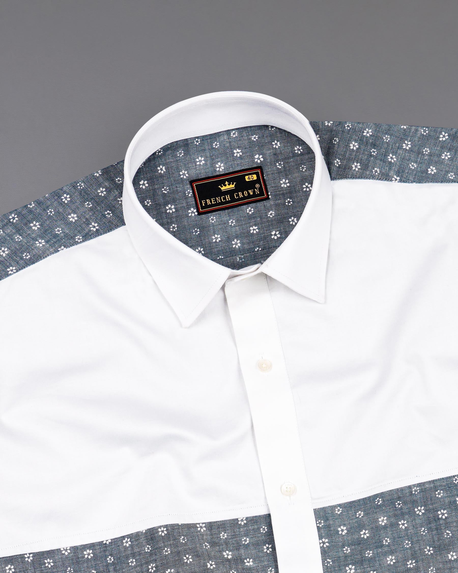 Comet Gray and Bright White Chambray Premium Cotton Designer Shirt 7982-P186-38, 7982-P186-H-38, 7982-P186-39, 7982-P186-H-39, 7982-P186-40, 7982-P186-H-40, 7982-P186-42, 7982-P186-H-42, 7982-P186-44, 7982-P186-H-44, 7982-P186-46, 7982-P186-H-46, 7982-P186-48, 7982-P186-H-48, 7982-P186-50, 7982-P186-H-50, 7982-P186-52, 7982-P186-H-52