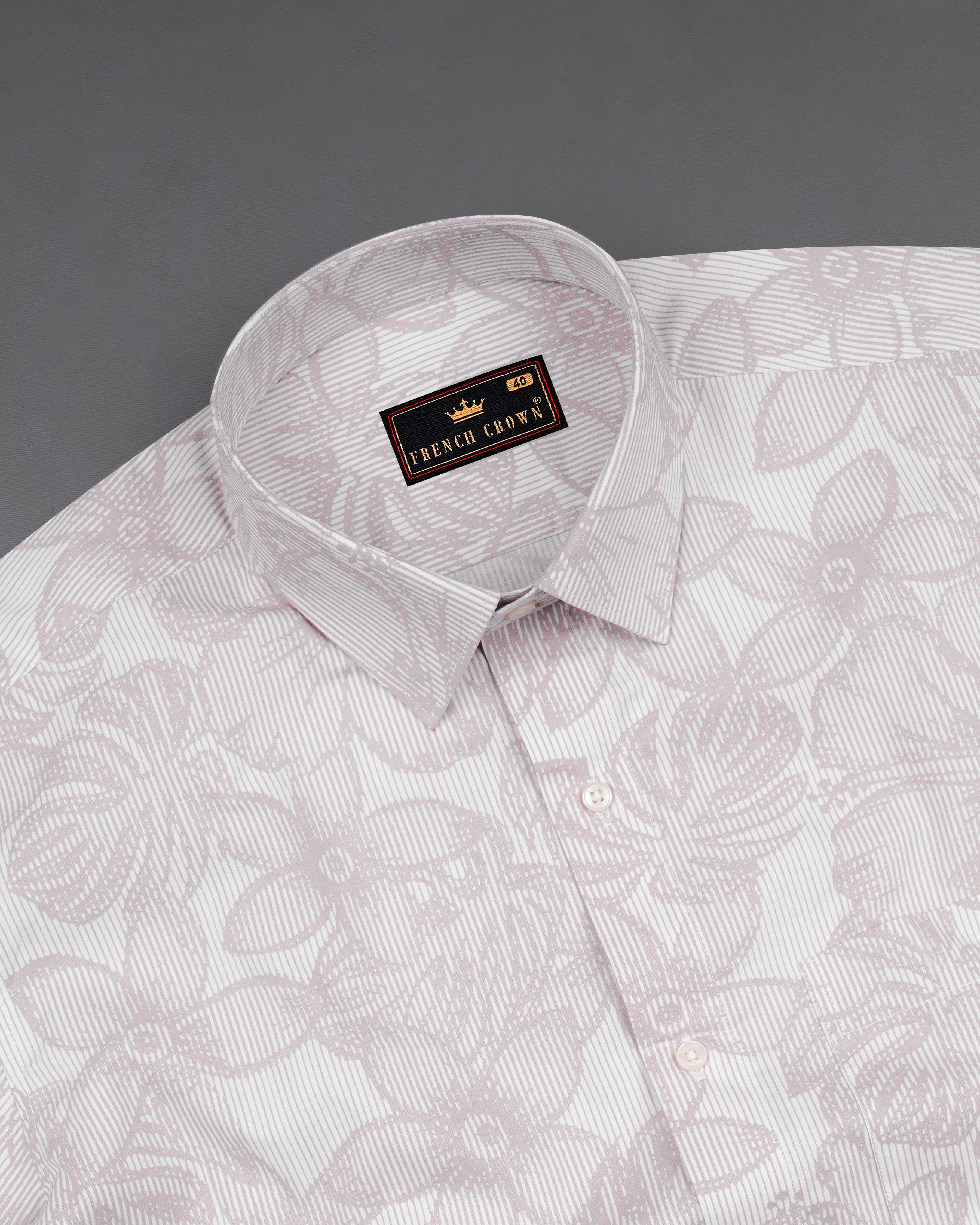 Pale Slate Brown and White Floral Printed Premium Cotton Shirt 8028-38, 8028-H-38, 8028-39,8028-H-39, 8028-40, 8028-H-40, 8028-42, 8028-H-42, 8028-44, 8028-H-44, 8028-46, 8028-H-46, 8028-48, 8028-H-48, 8028-50, 8028-H-50, 8028-52, 8028-H-52