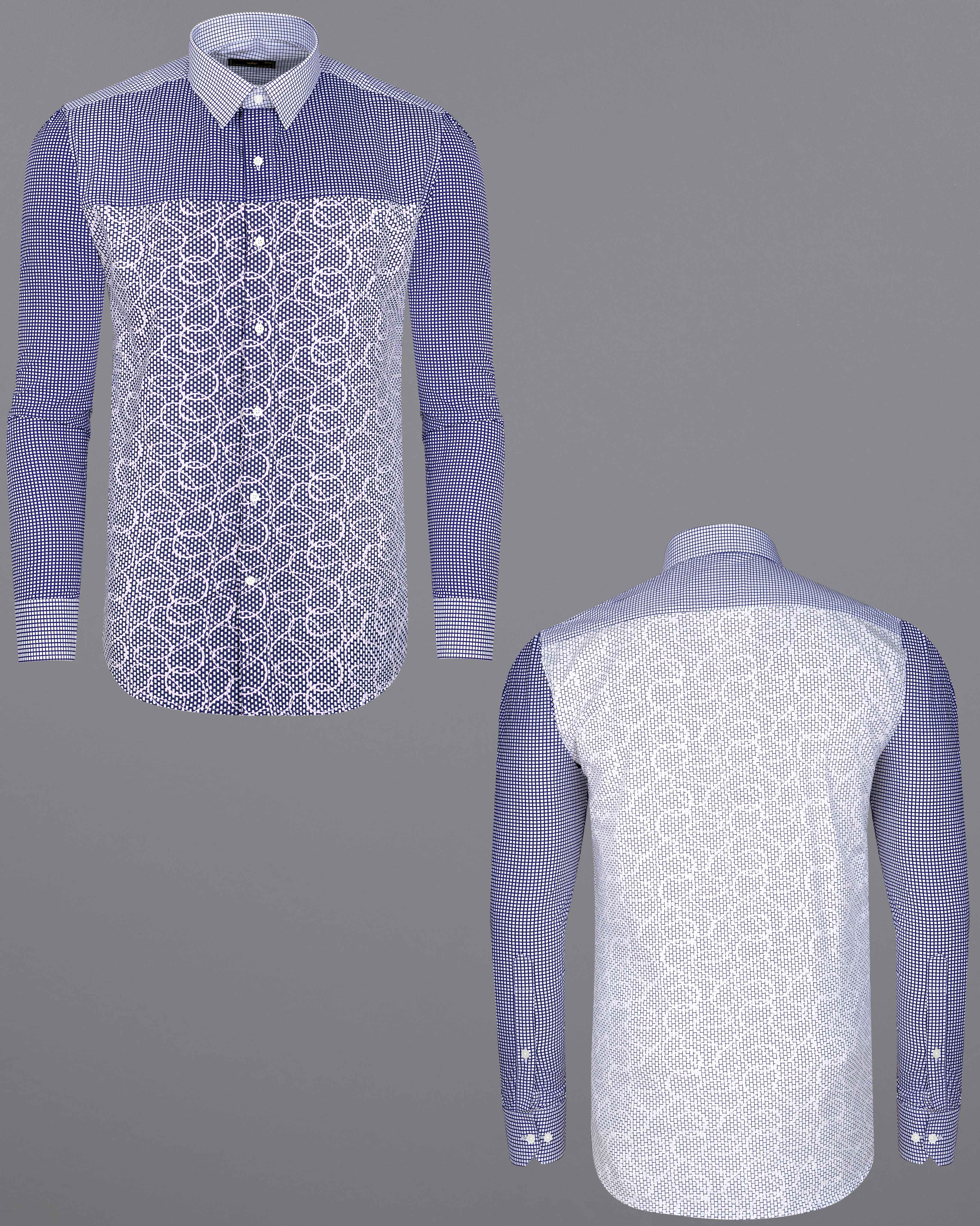 Meteorite Blue and White Premium Cotton Designer Block Shirt 8050-P112-38, 8050-P112-H-38, 8050-P112-39,8050-P112-H-39, 8050-P112-40, 8050-P112-H-40, 8050-P112-42, 8050-P112-H-42, 8050-P112-44, 8050-P112-H-44, 8050-P112-46, 8050-P112-H-46, 8050-P112-48, 8050-P112-H-48, 8050-P112-50, 8050-P112-H-50, 8050-P112-52, 8050-P112-H-52