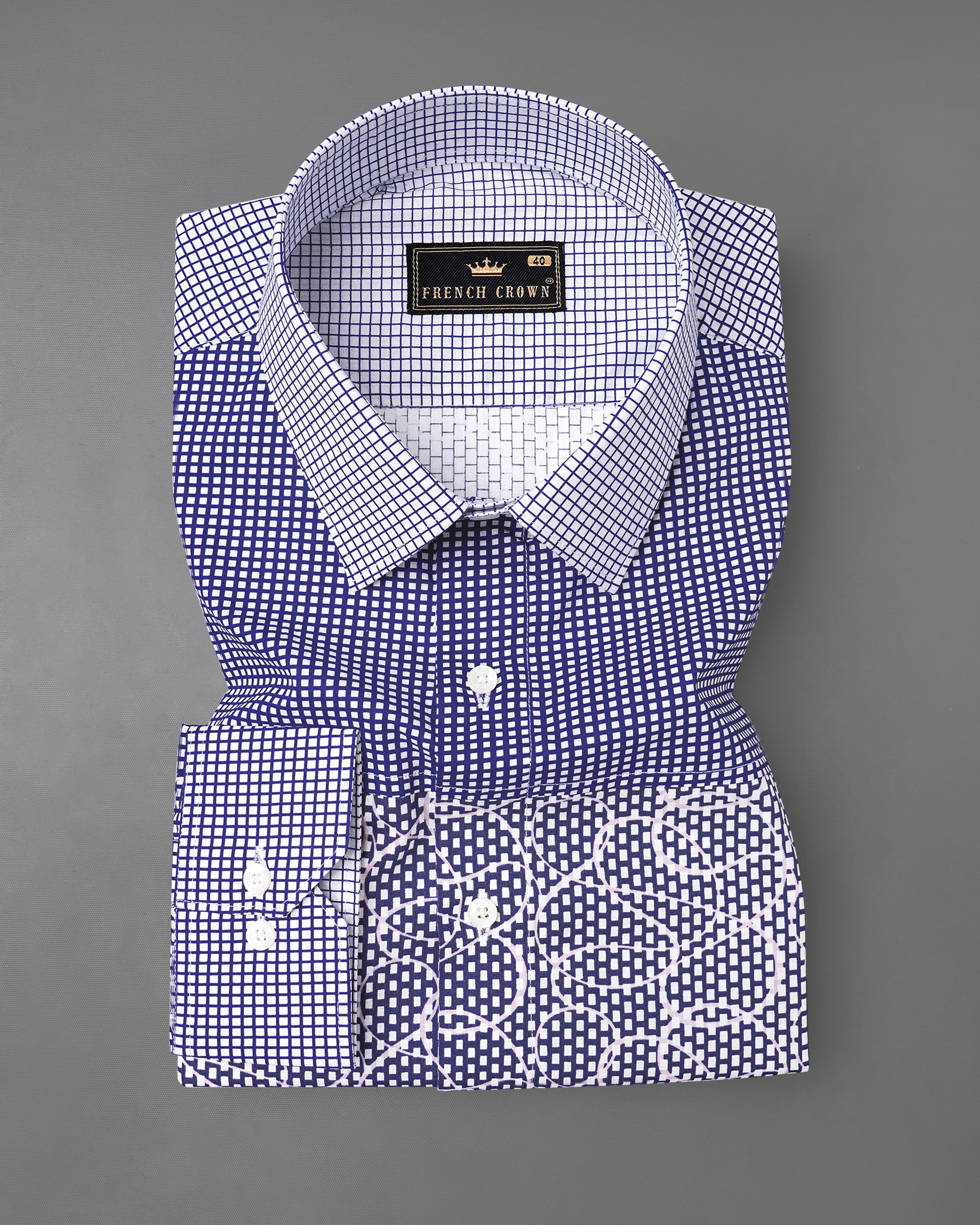 Meteorite Blue and White Premium Cotton Designer Block Shirt 8050-P112-38, 8050-P112-H-38, 8050-P112-39,8050-P112-H-39, 8050-P112-40, 8050-P112-H-40, 8050-P112-42, 8050-P112-H-42, 8050-P112-44, 8050-P112-H-44, 8050-P112-46, 8050-P112-H-46, 8050-P112-48, 8050-P112-H-48, 8050-P112-50, 8050-P112-H-50, 8050-P112-52, 8050-P112-H-52