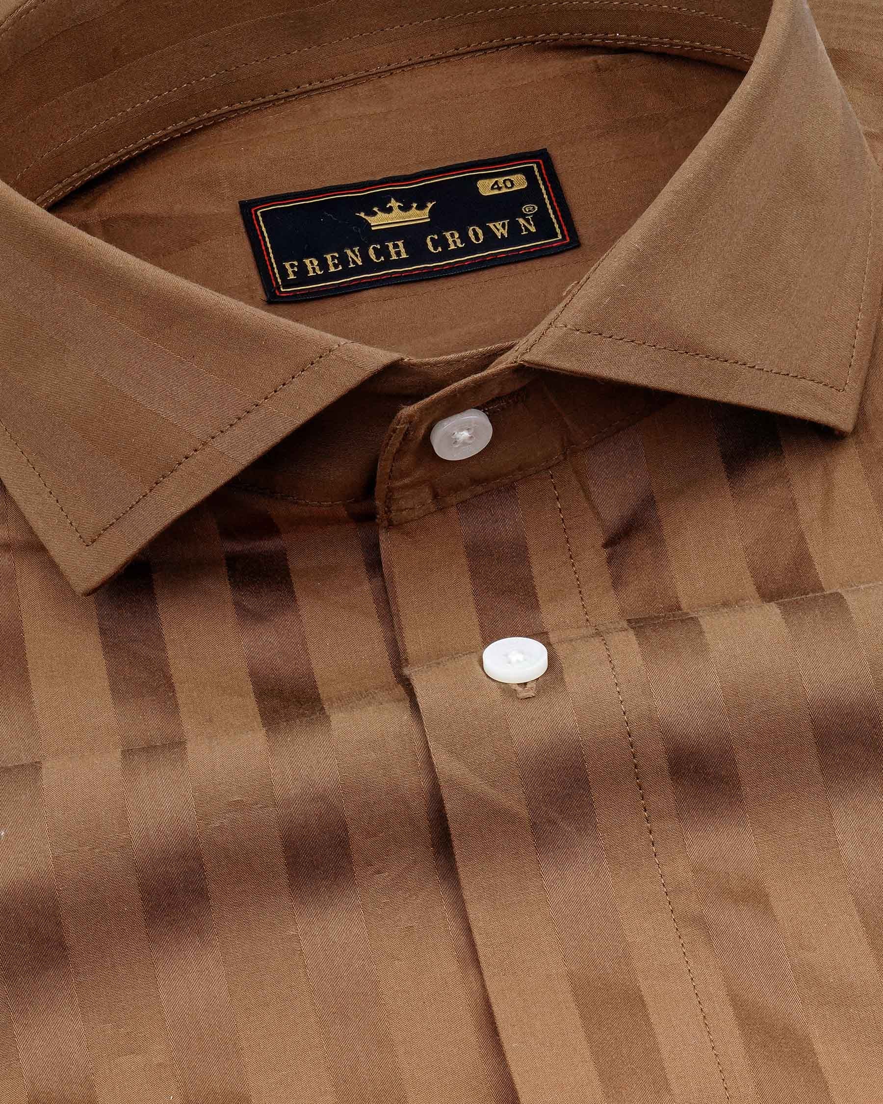 Dark Taupe Brown With Brown Striped Super Soft Premium Cotton Shirt 8058-CA-38, 8058-CA-H-38, 8058-CA-39, 8058-CA-H-39, 8058-CA-40, 8058-CA-H-40, 8058-CA-42, 8058-CA-H-42, 8058-CA-44, 8058-CA-H-44, 8058-CA-46, 8058-CA-H-46, 8058-CA-48, 8058-CA-H-48, 8058-CA-50, 8058-CA-H-50, 8058-CA-52, 8058-CA-H-52