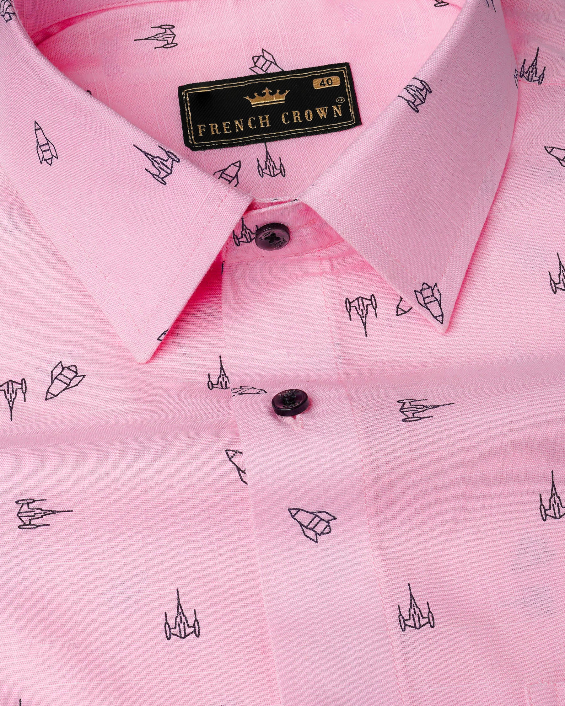 Melanie Pink Printed Premium Giza Cotton Chambray Shirt 8063-BLK-38, 8063-BLK-H-38, 8063-BLK-39, 8063-BLK-H-39, 8063-BLK-40, 8063-BLK-H-40, 8063-BLK-42, 8063-BLK-H-42, 8063-BLK-44, 8063-BLK-H-44, 8063-BLK-46, 8063-BLK-H-46, 8063-BLK-48, 8063-BLK-H-48, 8063-BLK-50, 8063-BLK-H-50, 8063-BLK-52, 8063-BLK-H-52