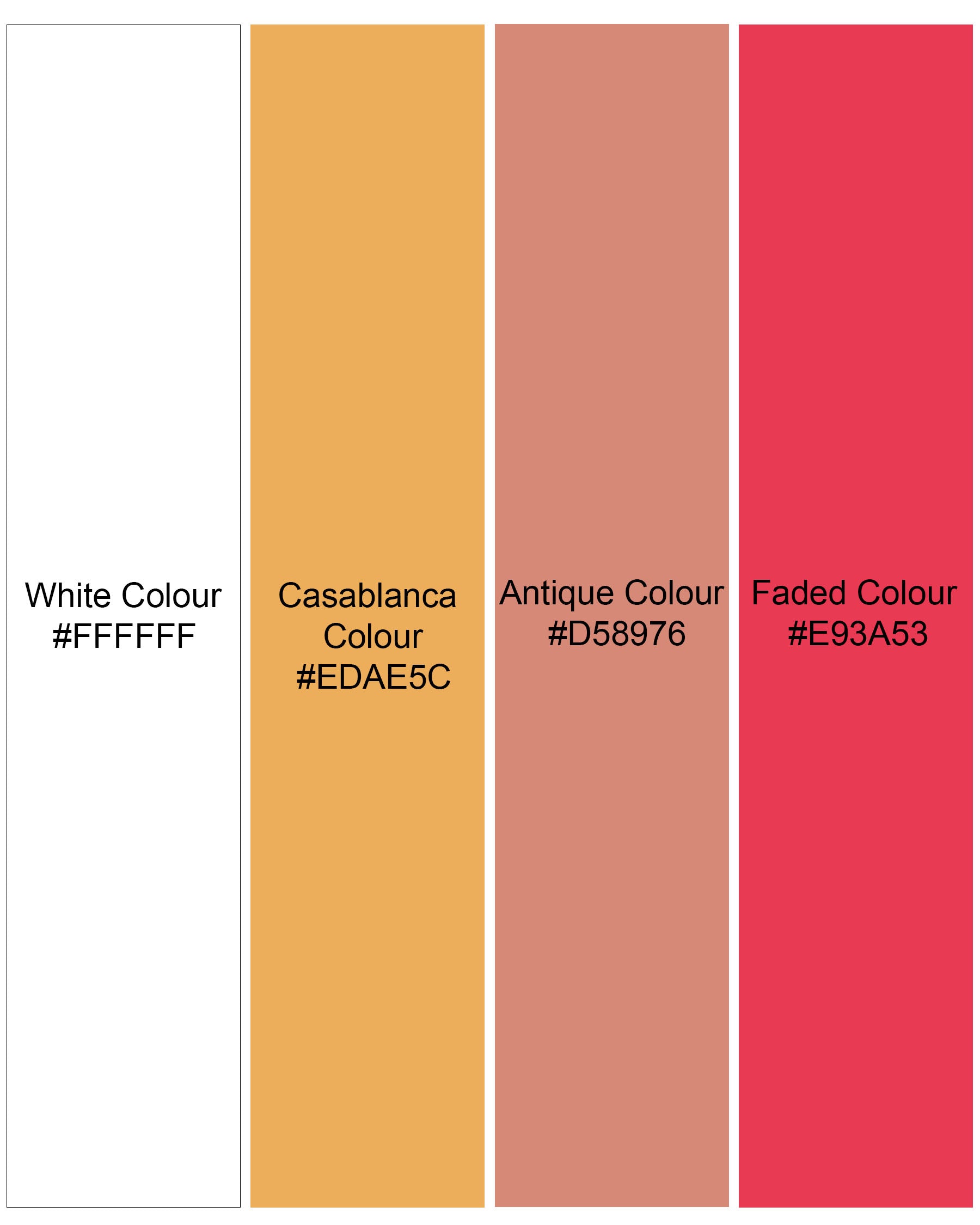 Bright White with Casablanca Yellow and Faded Red Floral Printed Premium Cotton Shirt 8073-38, 8073-H-38, 8073-39, 8073-H-39, 8073-40, 8073-H-40, 8073-42, 8073-H-42, 8073-44, 8073-H-44, 8073-46, 8073-H-46, 8073-48, 8073-H-48, 8073-50, 8073-H-50, 8073-52, 8073-H-52