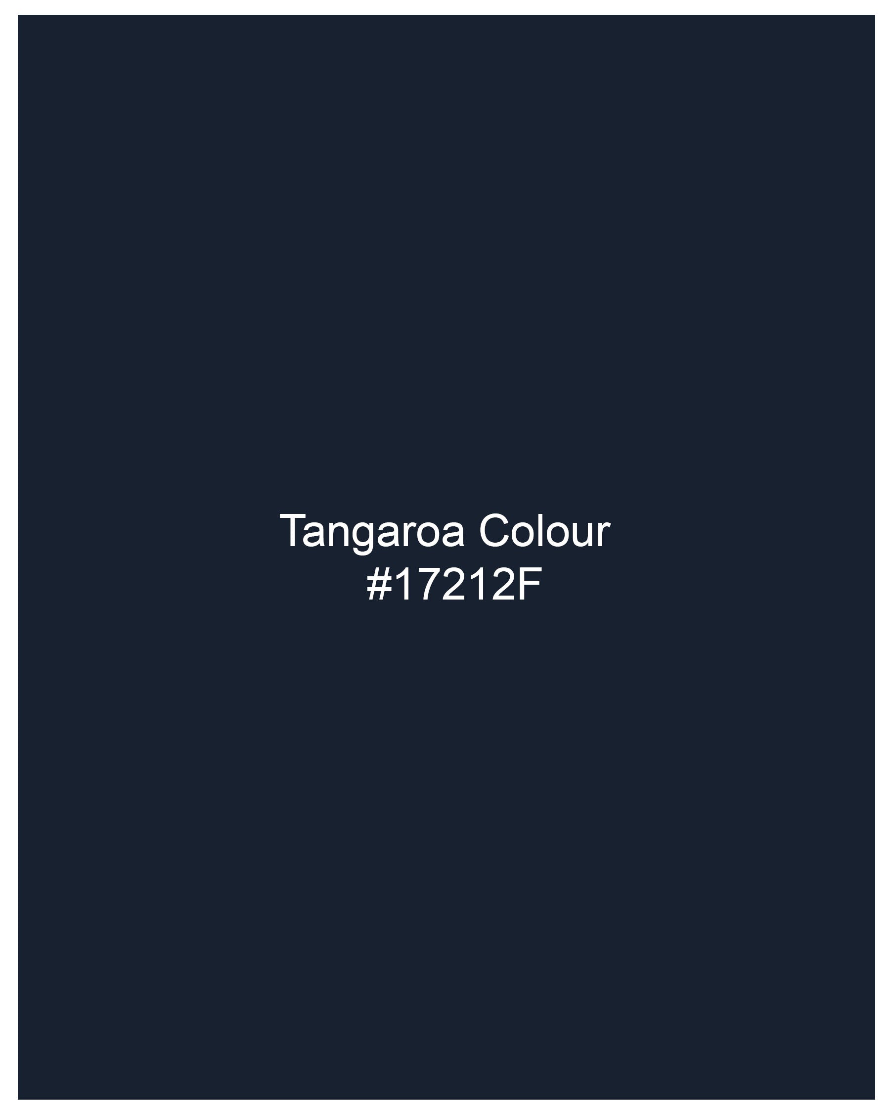 Tangaroa Blue Thick Striped Dobby Textured Premium Giza Cotton Shirt