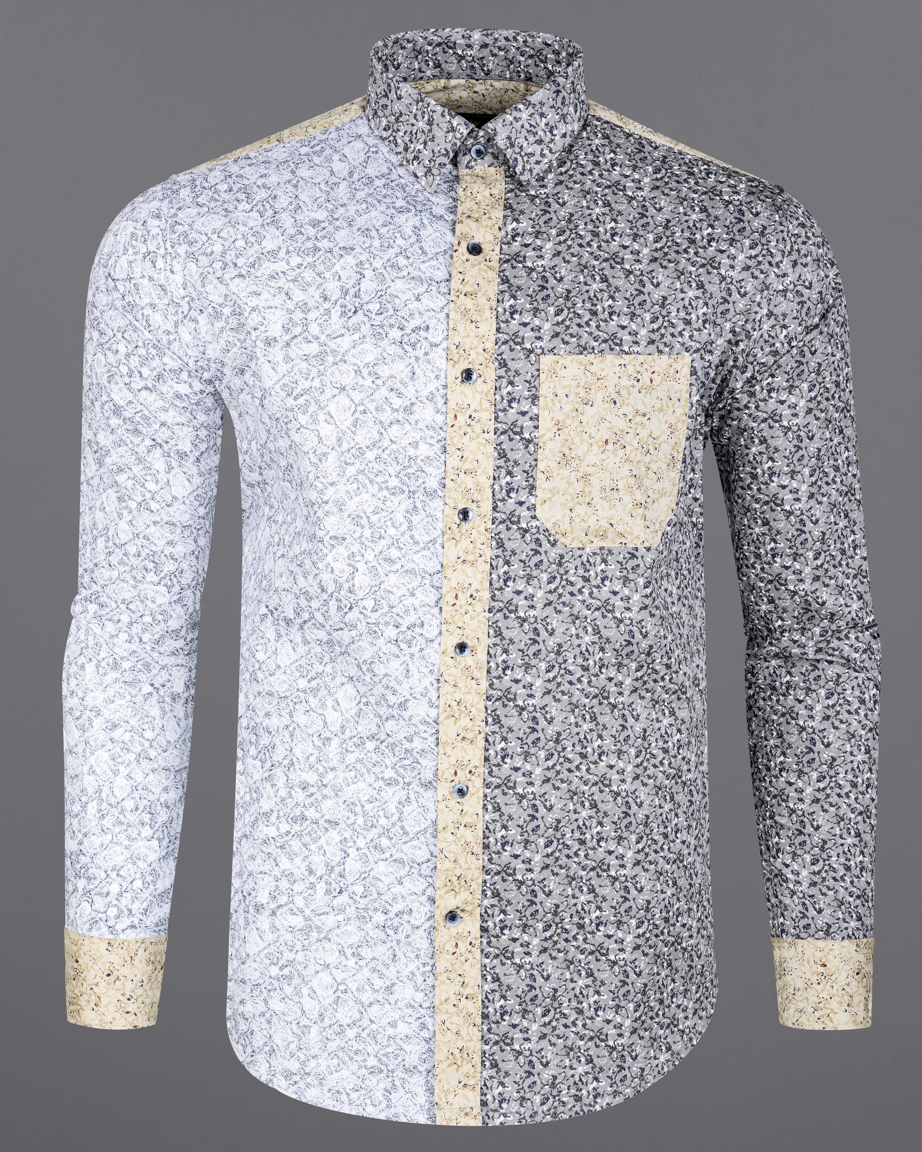 Chatelle Gray with Timberwolf Brown Ditsy Printed Twill Premium Cotton Designer Shirt 8138-BLE-P70-38, 8138-BLE-P70-H-38, 8138-BLE-P70-39, 8138-BLE-P70-H-39, 8138-BLE-P70-40, 8138-BLE-P70-H-40, 8138-BLE-P70-42, 8138-BLE-P70-H-42, 8138-BLE-P70-44, 8138-BLE-P70-H-44, 8138-BLE-P70-46, 8138-BLE-P70-H-46, 8138-BLE-P70-48, 8138-BLE-P70-H-48, 8138-BLE-P70-50, 8138-BLE-P70-H-50, 8138-BLE-P70-52, 8138-BLE-P70-H-52