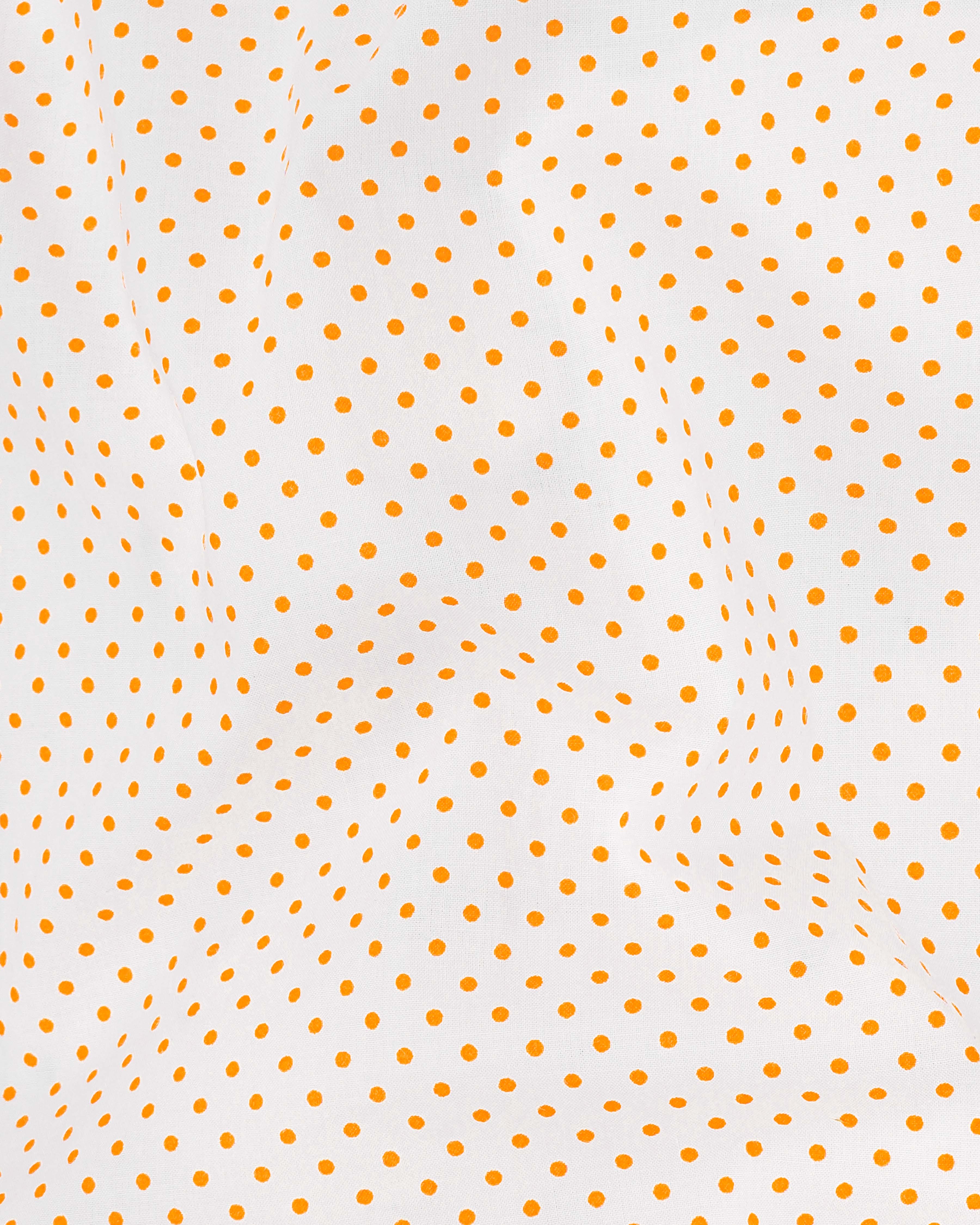 Off White Polka Dotted Premium Cotton Shirt 8141-38, 8141-H-38, 8141-39, 8141-H-39, 8141-40, 8141-H-40, 8141-42, 8141-H-42, 8141-44, 8141-H-44, 8141-46, 8141-H-46, 8141-48, 8141-H-48, 8141-50, 8141-H-50, 8141-52, 8141-H-52