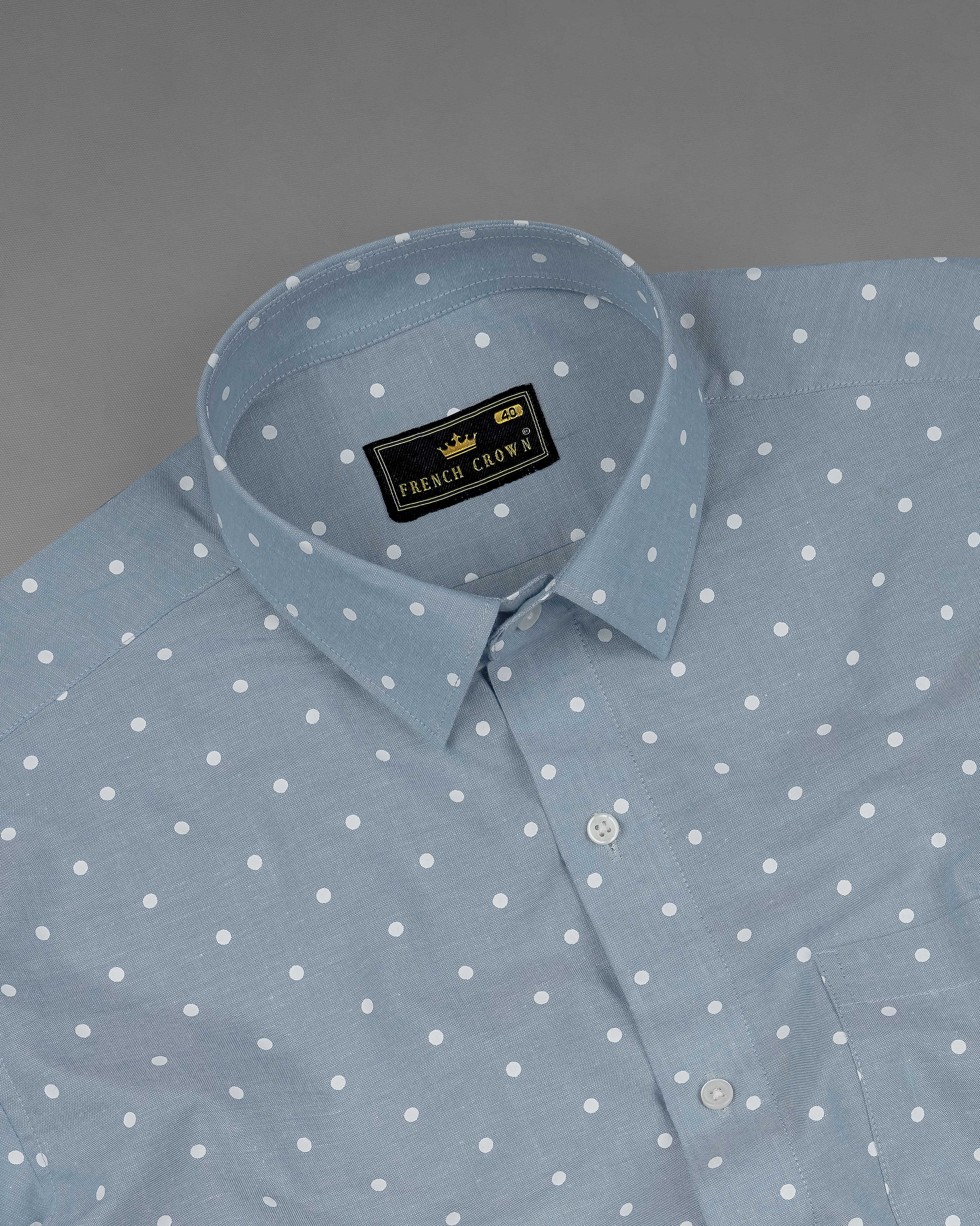 Cadet Gray Polka Dotted Royal Oxford Shirt 8160-38, 8160-H-38, 8160-39, 8160-H-39, 8160-40, 8160-H-40, 8160-42, 8160-H-42, 8160-44, 8160-H-44, 8160-46, 8160-H-46, 8160-48, 8160-H-48, 8160-50, 8160-H-50, 8160-52, 8160-H-52