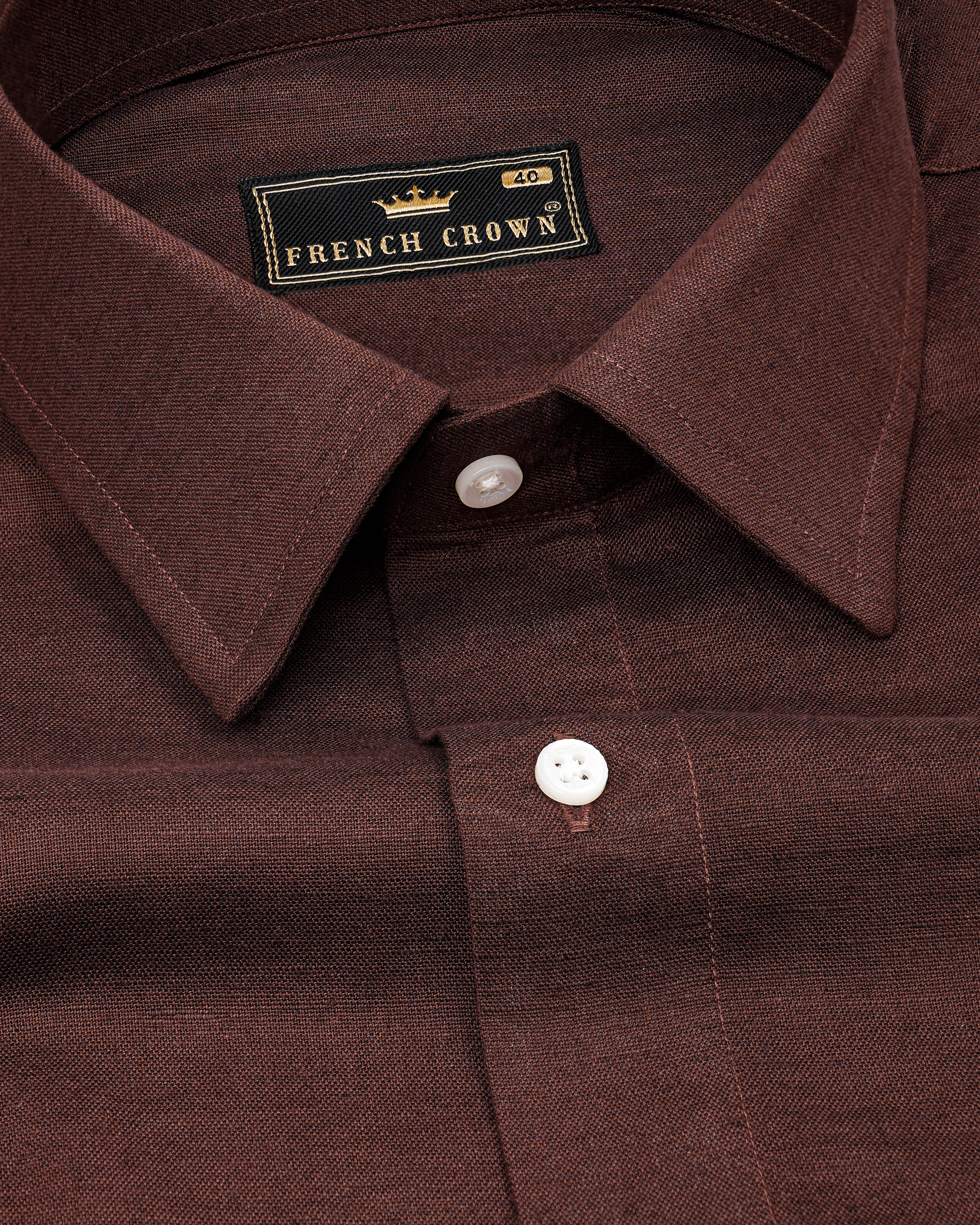 Bistre Brown Luxurious Linen Shirt 8191-38, 8191-H-38, 8191-39, 8191-H-39, 8191-40, 8191-H-40, 8191-42, 8191-H-42, 8191-44, 8191-H-44, 8191-46, 8191-H-46, 8191-48, 8191-H-48, 8191-50, 8191-H-50, 8191-52, 8191-H-52