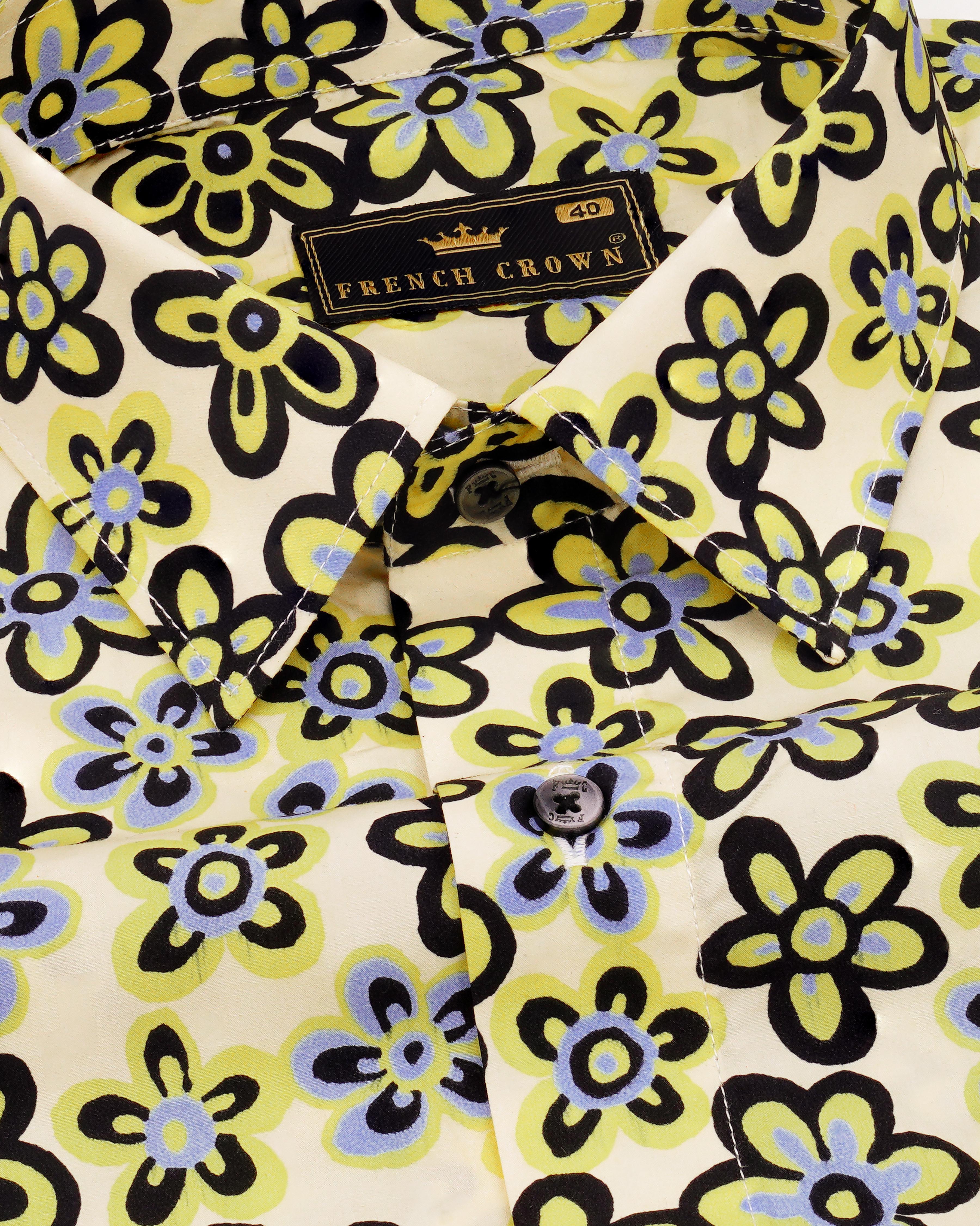 Solitaire with Straw Yellow and Jade Black Ditsy Printed Premium Cotton Shirt 8358-BLK-38, 8358-BLK-H-38, 8358-BLK-39, 8358-BLK-H-39, 8358-BLK-40, 8358-BLK-H-40, 8358-BLK-42, 8358-BLK-H-42, 8358-BLK-44, 8358-BLK-H-44, 8358-BLK-46, 8358-BLK-H-46, 8358-BLK-48, 8358-BLK-H-48, 8358-BLK-50, 8358-BLK-H-50, 8358-BLK-52, 8358-BLK-H-52