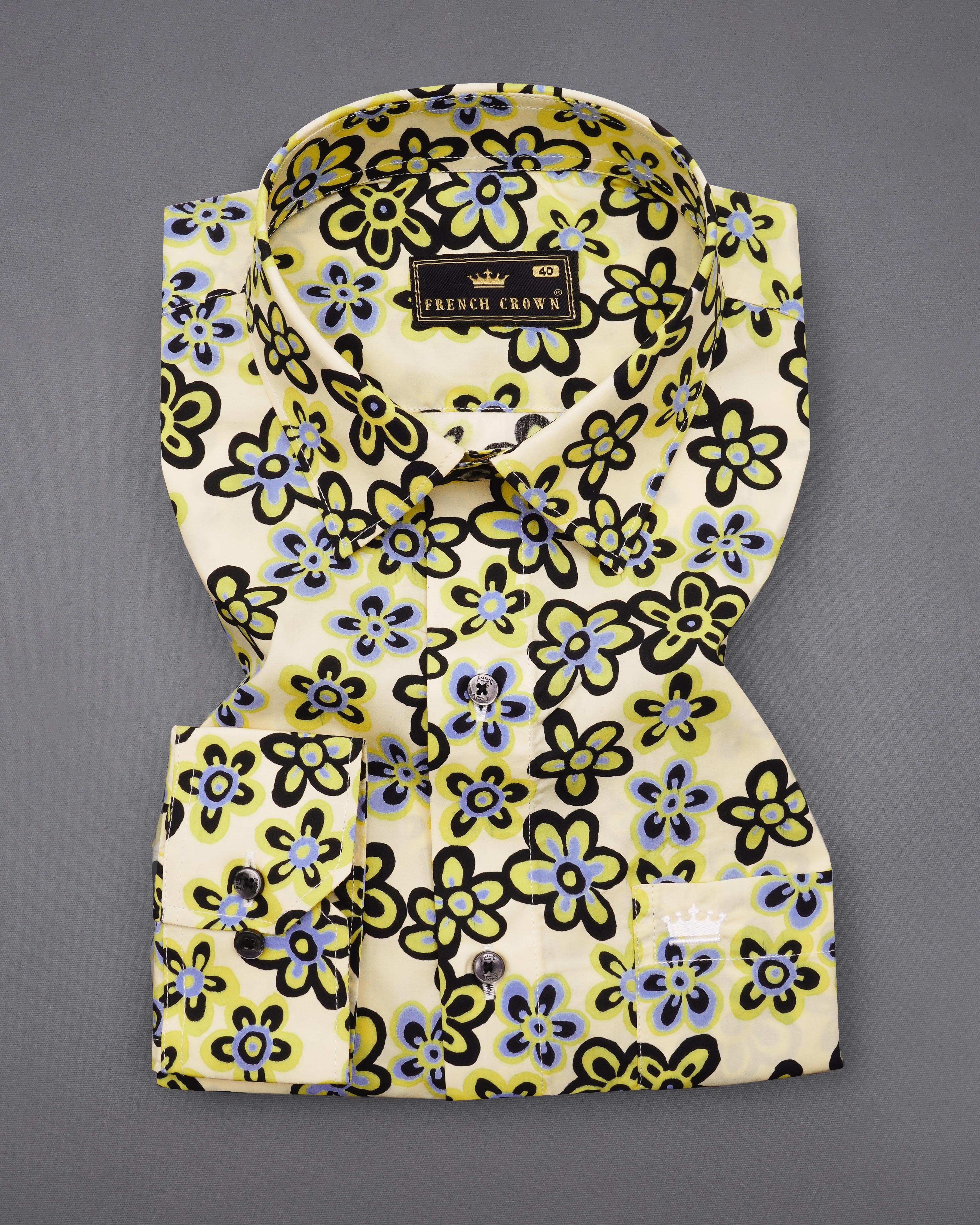 Solitaire with Straw Yellow and Jade Black Ditsy Printed Premium Cotton Shirt 8358-BLK-38, 8358-BLK-H-38, 8358-BLK-39, 8358-BLK-H-39, 8358-BLK-40, 8358-BLK-H-40, 8358-BLK-42, 8358-BLK-H-42, 8358-BLK-44, 8358-BLK-H-44, 8358-BLK-46, 8358-BLK-H-46, 8358-BLK-48, 8358-BLK-H-48, 8358-BLK-50, 8358-BLK-H-50, 8358-BLK-52, 8358-BLK-H-52