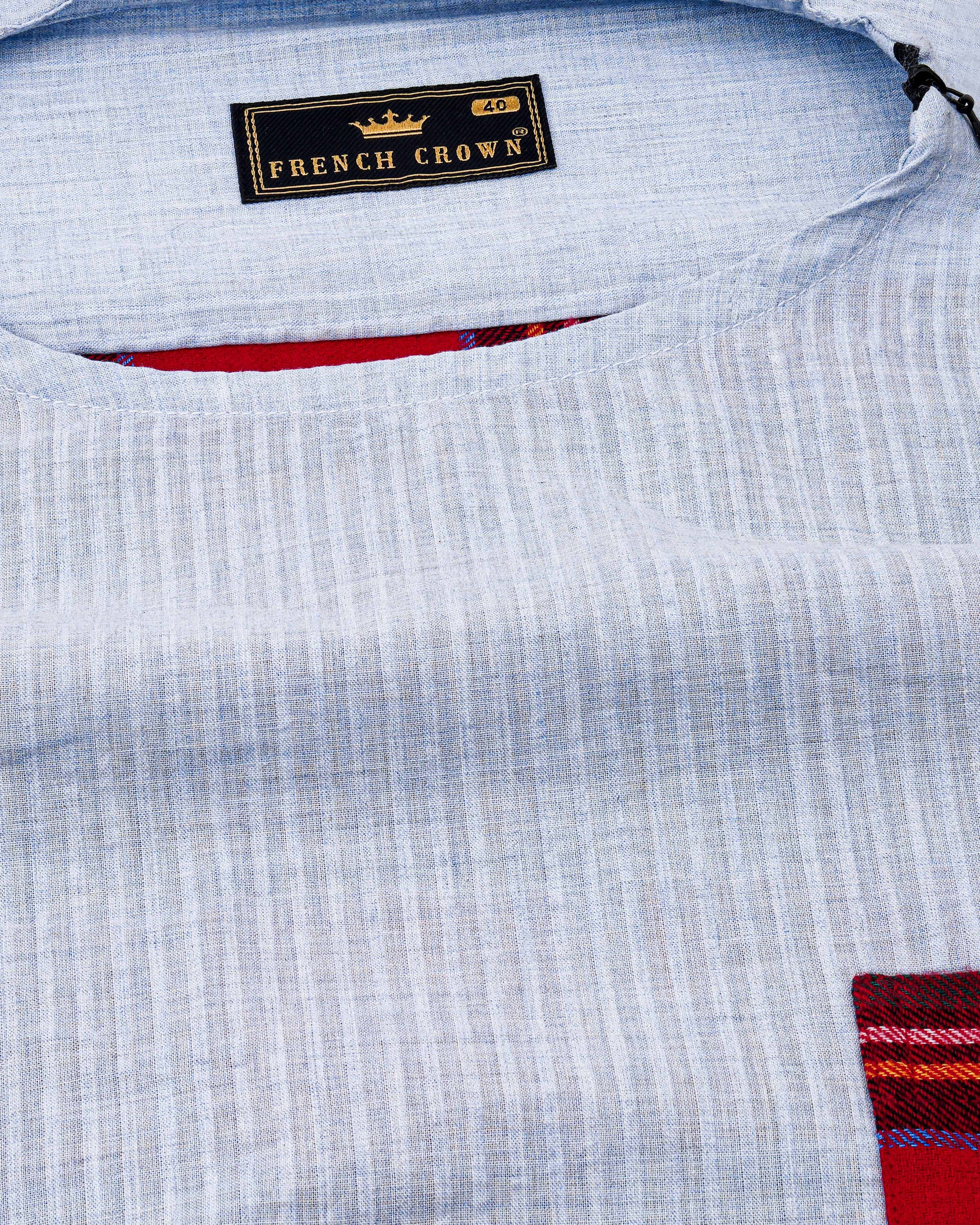 Geyser Gray with Scarlet Red Plaid Flannel Designer Bush Shirt 8370-P348-H-38,8370-P348-H-39,8370-P348-H-40,8370-P348-H-42,8370-P348-H-44,8370-P348-H-46,8370-P348-H-48,8370-P348-H-50, 8370-P348-H-52