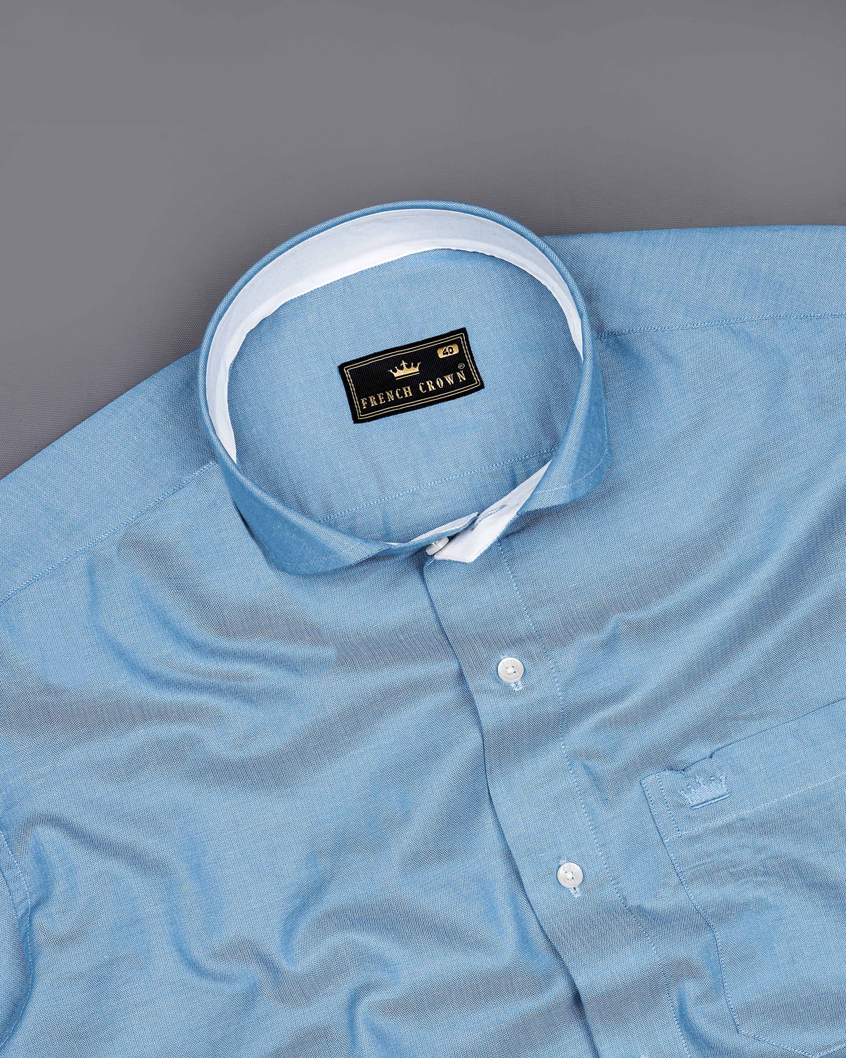 Glacier Sky Blue Herringbone Premium Cotton Shirt 8371-CA-CP-38, 8371-CA-CP-H-38, 8371-CA-CP-39, 8371-CA-CP-H-39, 8371-CA-CP-40, 8371-CA-CP-H-40, 8371-CA-CP-42, 8371-CA-CP-H-42, 8371-CA-CP-44, 8371-CA-CP-H-44, 8371-CA-CP-46, 8371-CA-CP-H-46, 8371-CA-CP-48, 8371-CA-CP-H-48, 8371-CA-CP-50, 8371-CA-CP-H-50, 8371-CA-CP-52, 8371-CA-CP-H-52