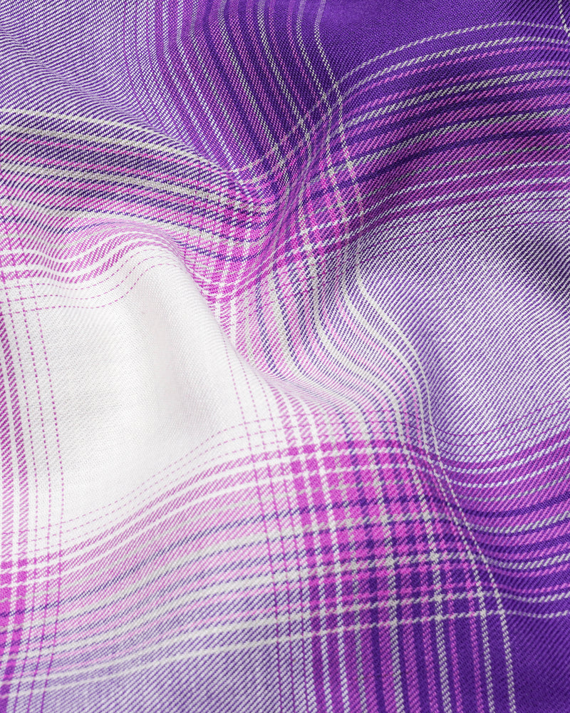Eminence Purple with Bright White Twill Plaid Premium Cotton Shirt 8404-38, 8404-H-38, 8404-39,8404-H-39, 8404-40, 8404-H-40, 8404-42, 8404-H-42, 8404-44, 8404-H-44, 8404-46, 8404-H-46, 8404-48, 8404-H-48, 8404-50, 8404-H-50, 8404-52, 8404-H-52