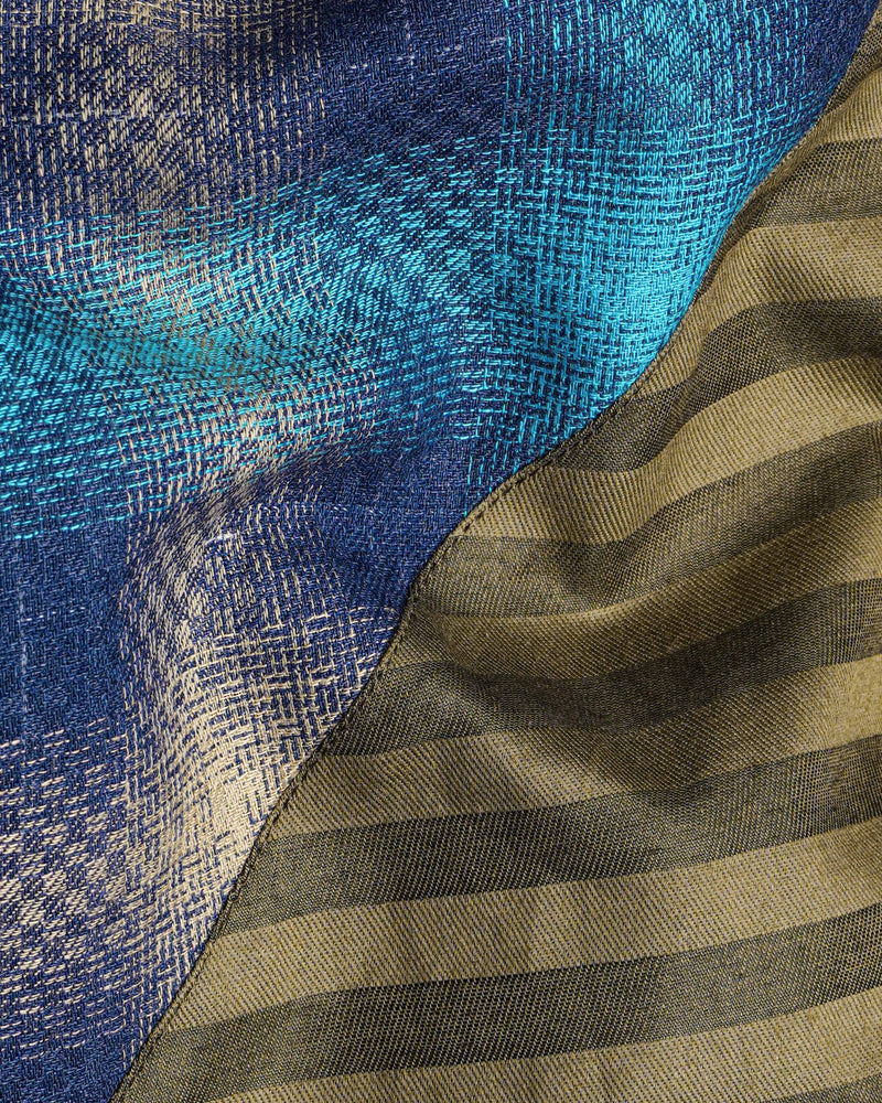 Picton Sky Blue Multicolour Block Pattern Dobby Premium Giza Cotton Designer Shirt 8417-P114-H-38, 8417-P114-H-39, 8417-P114-H-40, 8417-P114-H-42, 8417-P114-H-44, 8417-P114-H-46, 8417-P114-H-48, 8417-P114-H-50, 8417-P114-H-52