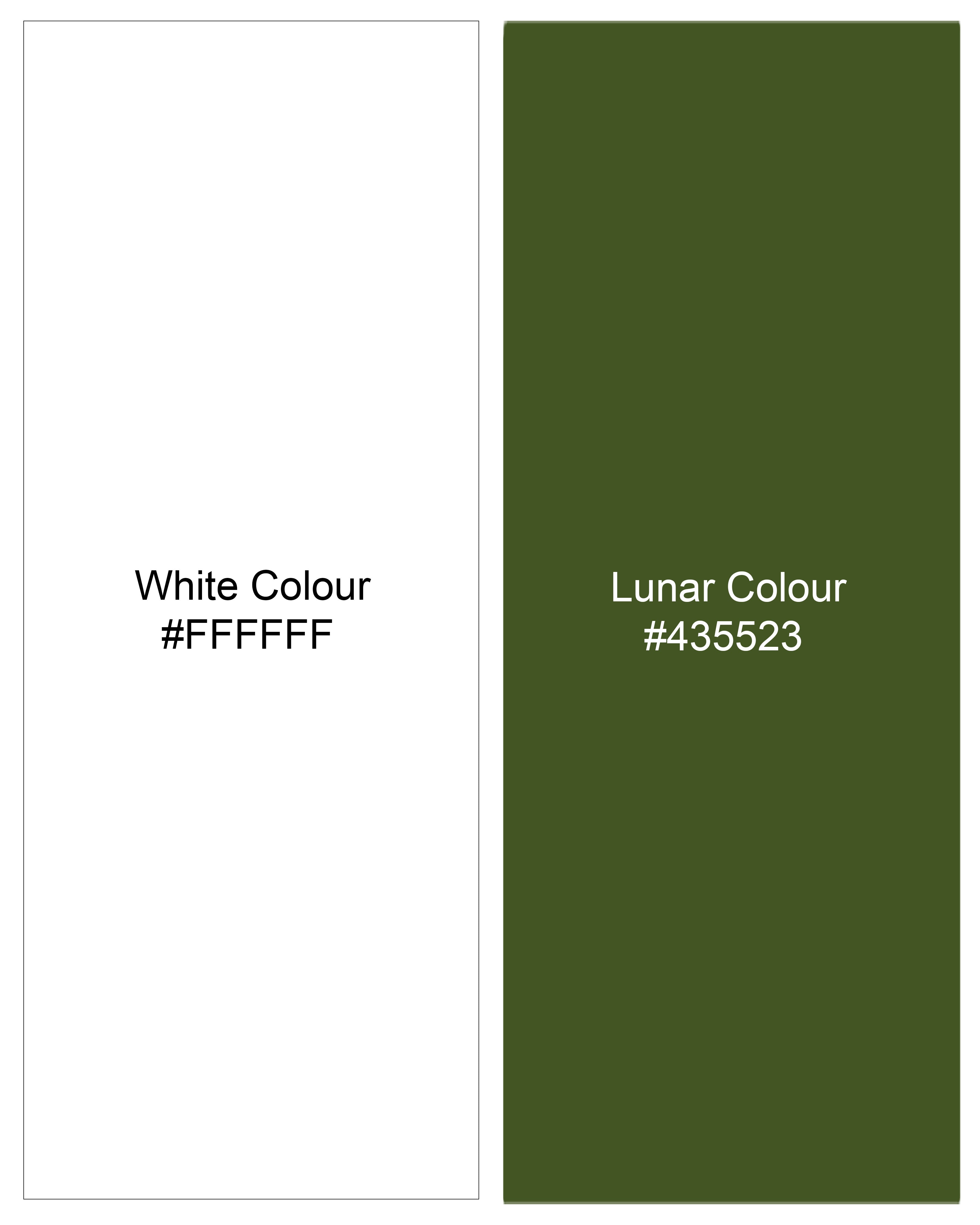 Bright White with Lunar Green Striped Royal Oxford Designer Polo