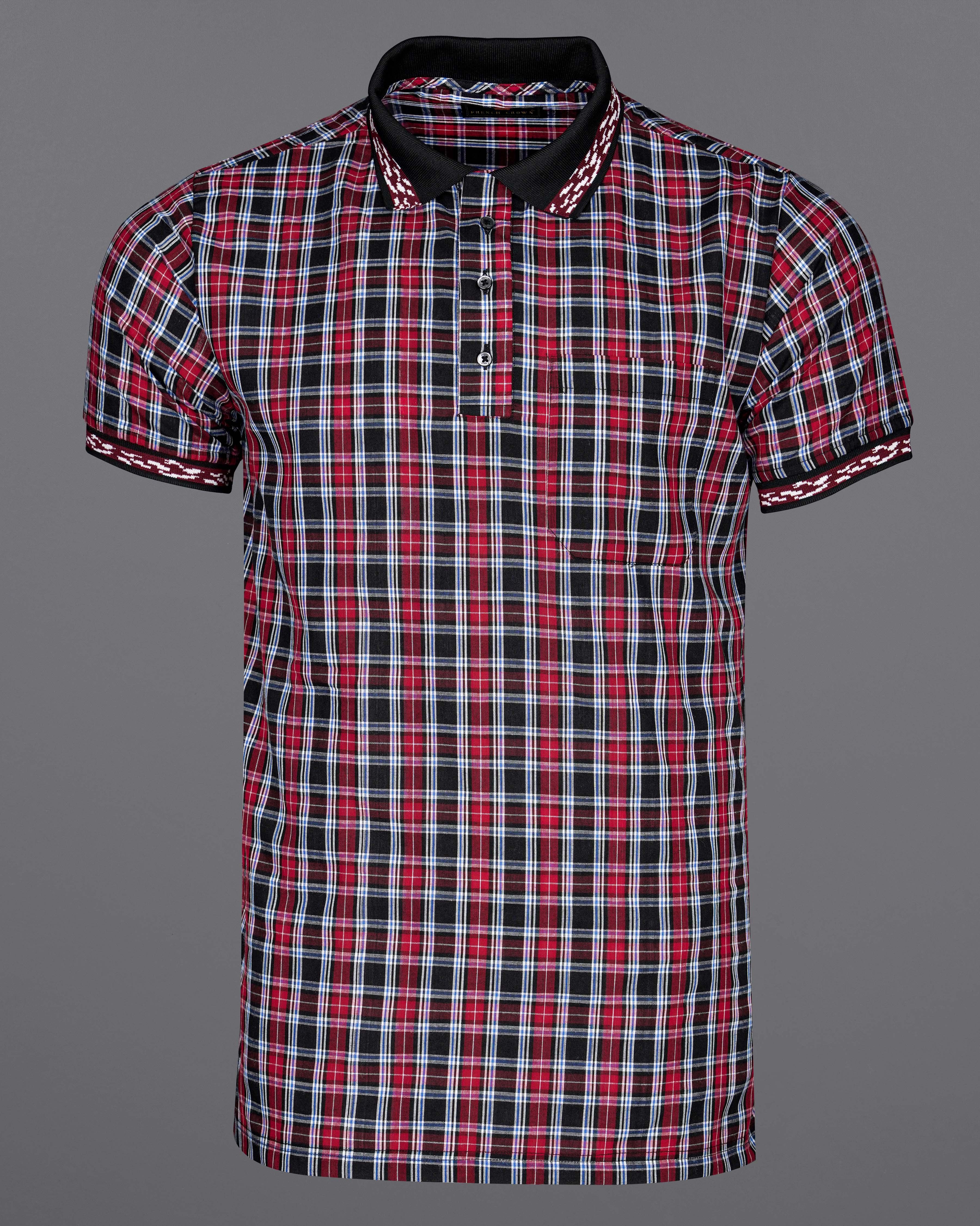 Shiraz Red and Black Plaid Premium Cotton Designer Polo Shirt 8478-PC-TS-38,8478-PC-TS-H-38,8478-PC-TS-39,8478-PC-TS-H-39,8478-PC-TS-40,8478-PC-TS-H-40,8478-PC-TS-42,8478-PC-TS-H-42,8478-PC-TS-44,8478-PC-TS-H-44,8478-PC-TS-46,8478-PC-TS-H-46,8478-PC-TS-48,8478-PC-TS-H-48,8478-PC-TS-50,8478-PC-TS-H-50,8478-PC-TS-52,8478-PC-TS-H-52