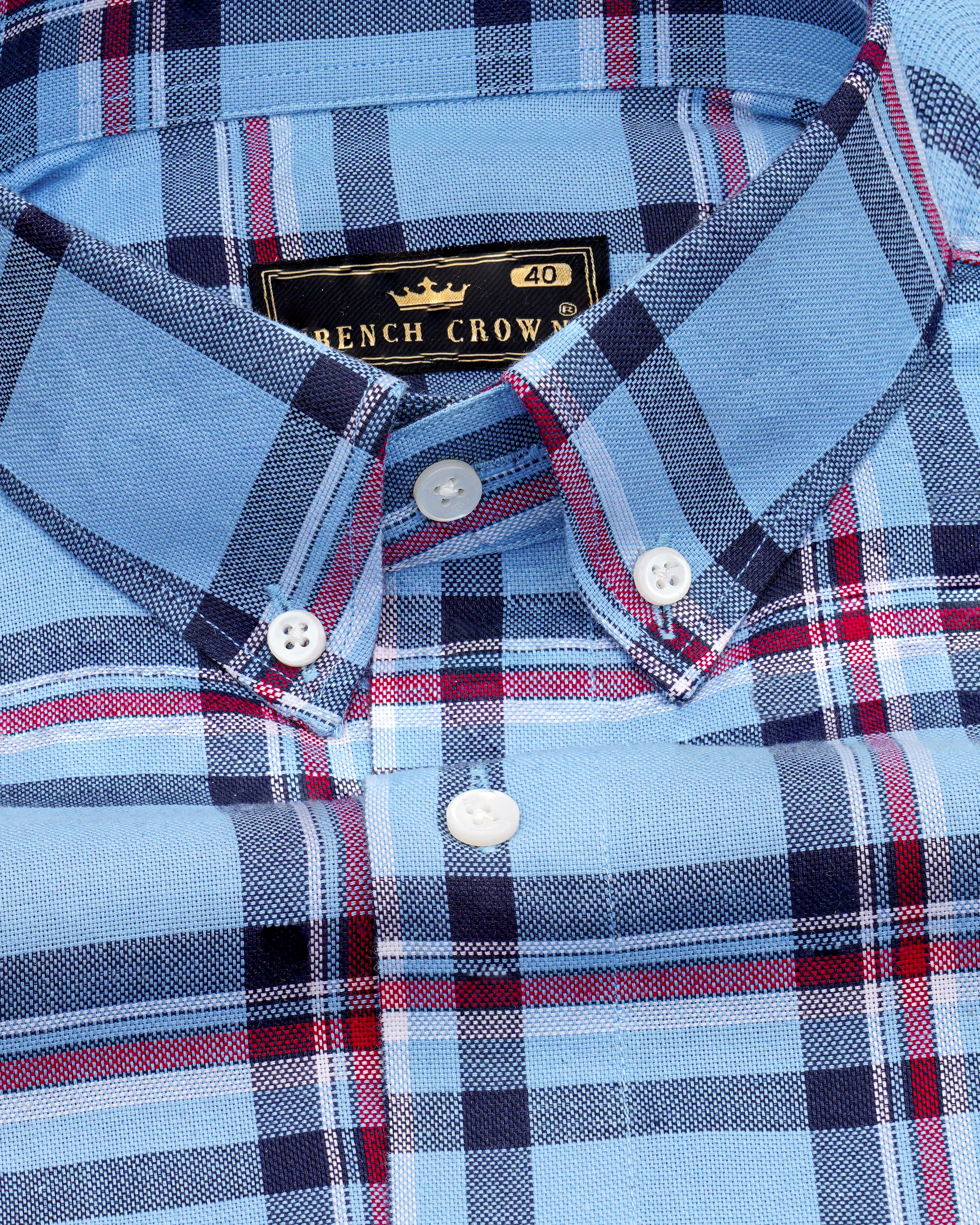 Seagull Sky Blue with Zodiac Navy Blue and Claret Red Plaid Royal Oxford Shirt 8490-BD-38,8490-BD-H-38,8490-BD-39,8490-BD-H-39,8490-BD-40,8490-BD-H-40,8490-BD-42,8490-BD-H-42,8490-BD-44,8490-BD-H-44,8490-BD-46,8490-BD-H-46,8490-BD-48,8490-BD-H-48,8490-BD-50,8490-BD-H-50,8490-BD-52,8490-BD-H-52