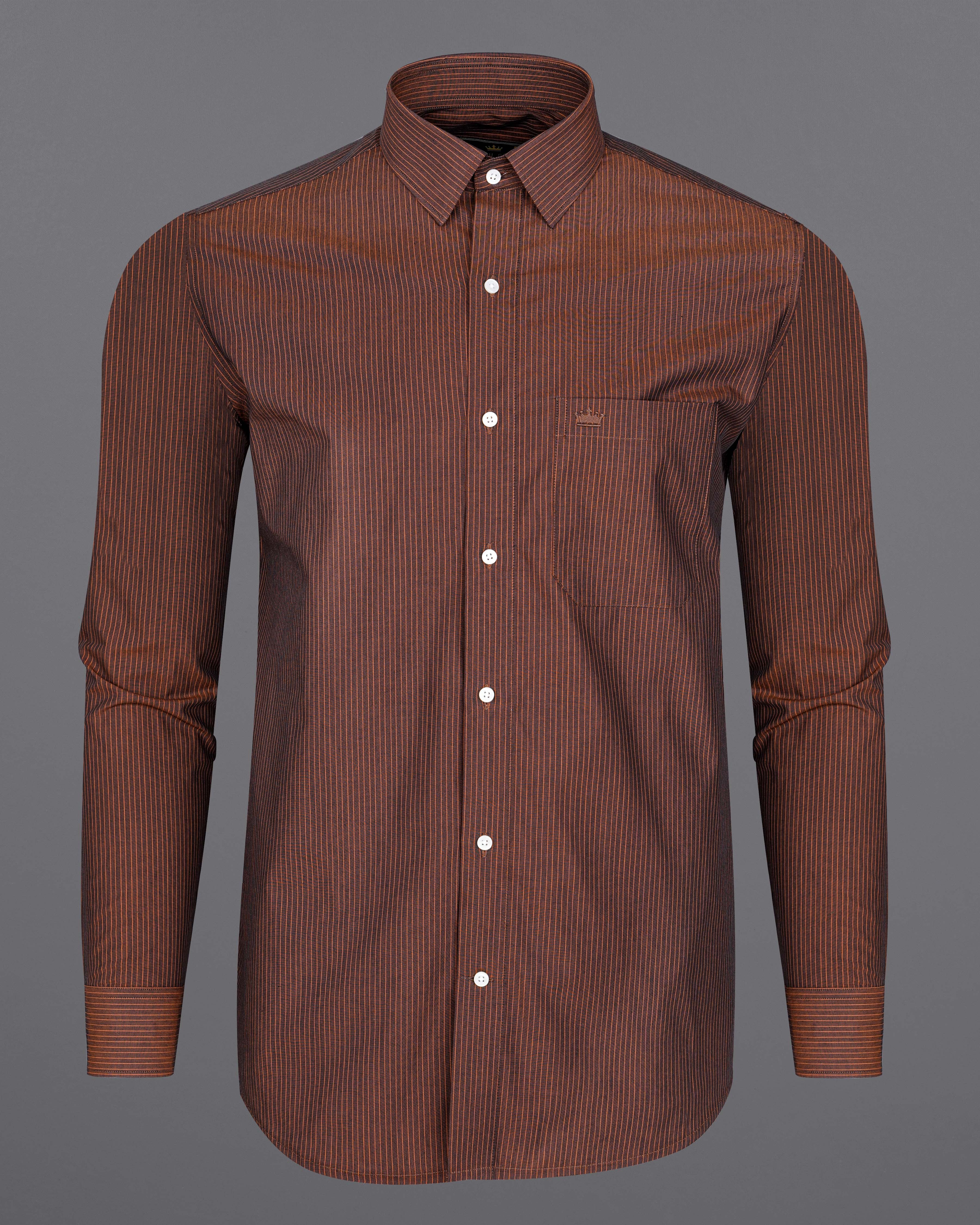 Buccaneer Brown Striped Premium Cotton Shirt 8494-38,8494-H-38,8494-39,8494-H-39,8494-40,8494-H-40,8494-42,8494-H-42,8494-44,8494-H-44,8494-46,8494-H-46,8494-48,8494-H-48,8494-50,8494-H-50,8494-52,8494-H-52