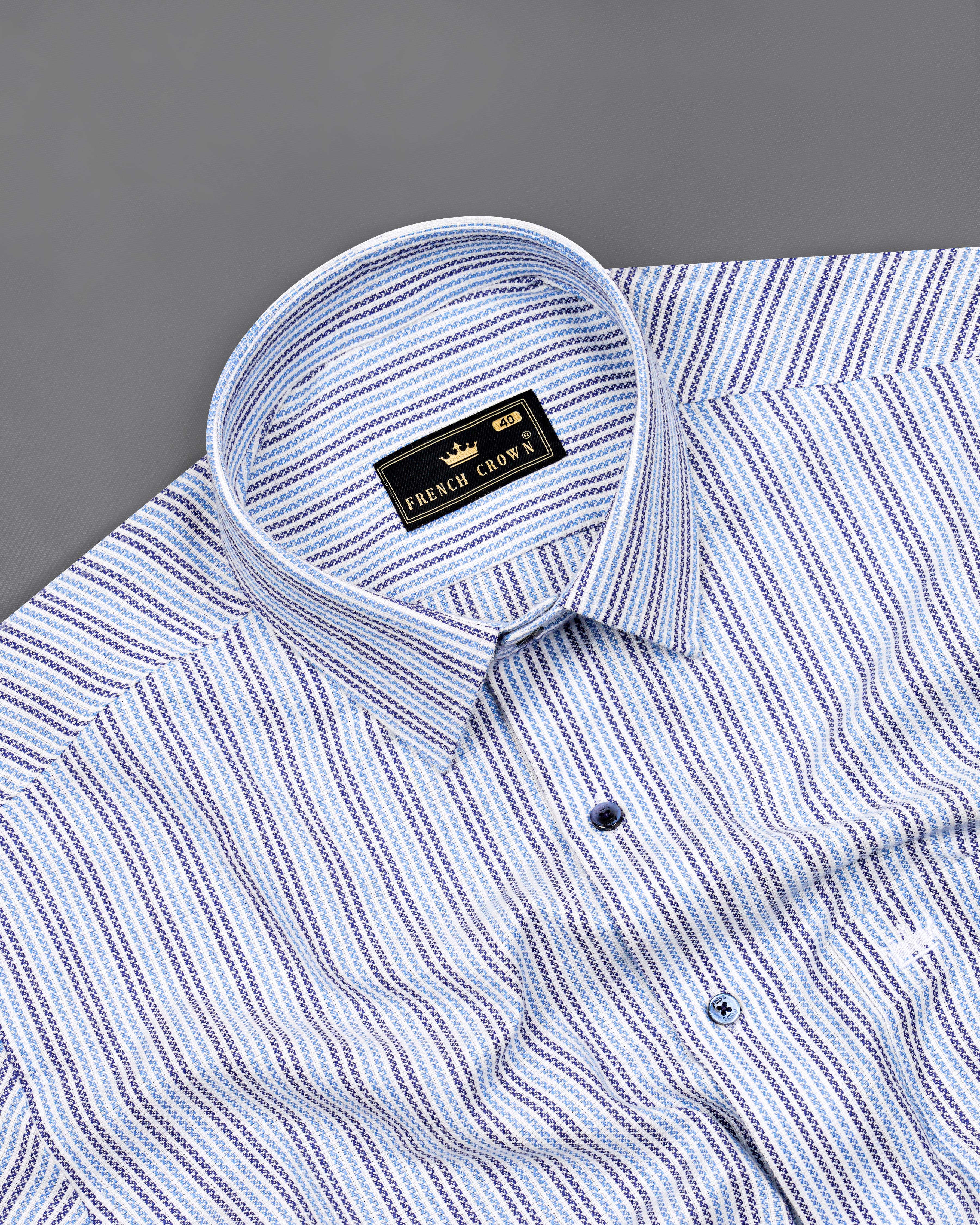 Bright White with Jordy Blue and Zodiac Navy Blue Striped Dobby Textured Premium Giza Cotton Shirt  8502-BLE-38,8502-BLE-H-38,8502-BLE-39,8502-BLE-H-39,8502-BLE-40,8502-BLE-H-40,8502-BLE-42,8502-BLE-H-42,8502-BLE-44,8502-BLE-H-44,8502-BLE-46,8502-BLE-H-46,8502-BLE-48,8502-BLE-H-48,8502-BLE-50,8502-BLE-H-50,8502-BLE-52,8502-BLE-H-52