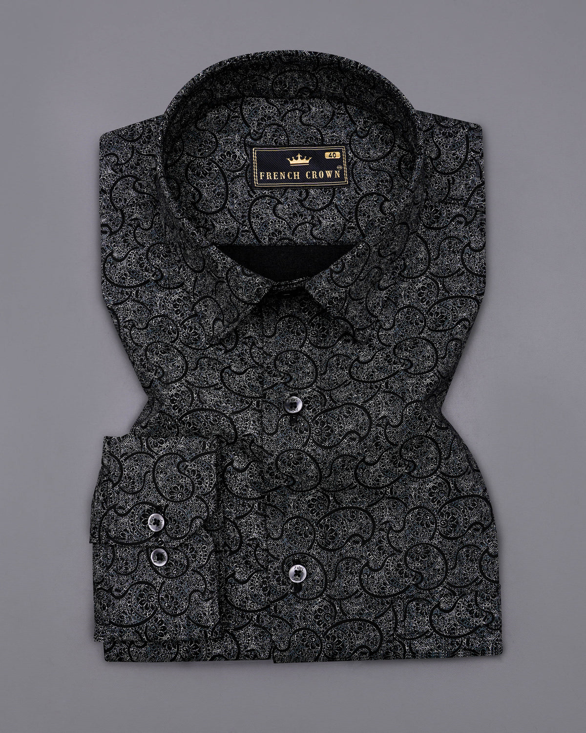 Jade Black with Paisley Printed Premium Cotton Shirt 8503-BLK-38,8503-BLK-H-38,8503-BLK-39,8503-BLK-H-39,8503-BLK-40,8503-BLK-H-40,8503-BLK-42,8503-BLK-H-42,8503-BLK-44,8503-BLK-H-44,8503-BLK-46,8503-BLK-H-46,8503-BLK-48,8503-BLK-H-48,8503-BLK-50,8503-BLK-H-50,8503-BLK-52,8503-BLK-H-52