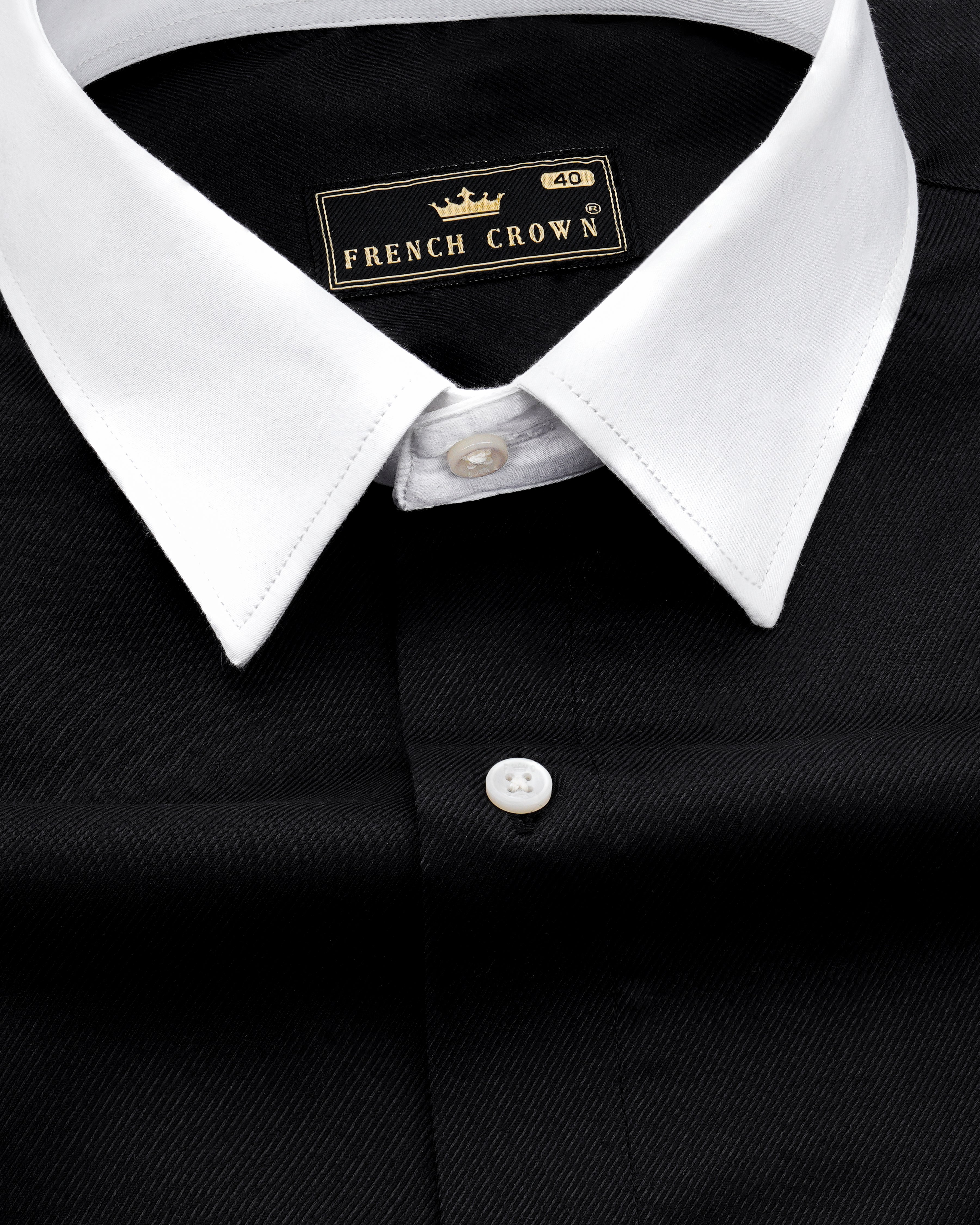 Jade Black with White Collar and Cuffs Twill Premium Cotton Shirt 8515-WCC-38,8515-WCC-H-38,8515-WCC-39,8515-WCC-H-39,8515-WCC-40,8515-WCC-H-40,8515-WCC-42,8515-WCC-H-42,8515-WCC-44,8515-WCC-H-44,8515-WCC-46,8515-WCC-H-46,8515-WCC-48,8515-WCC-H-48,8515-WCC-50,8515-WCC-H-50,8515-WCC-52,8515-WCC-H-52