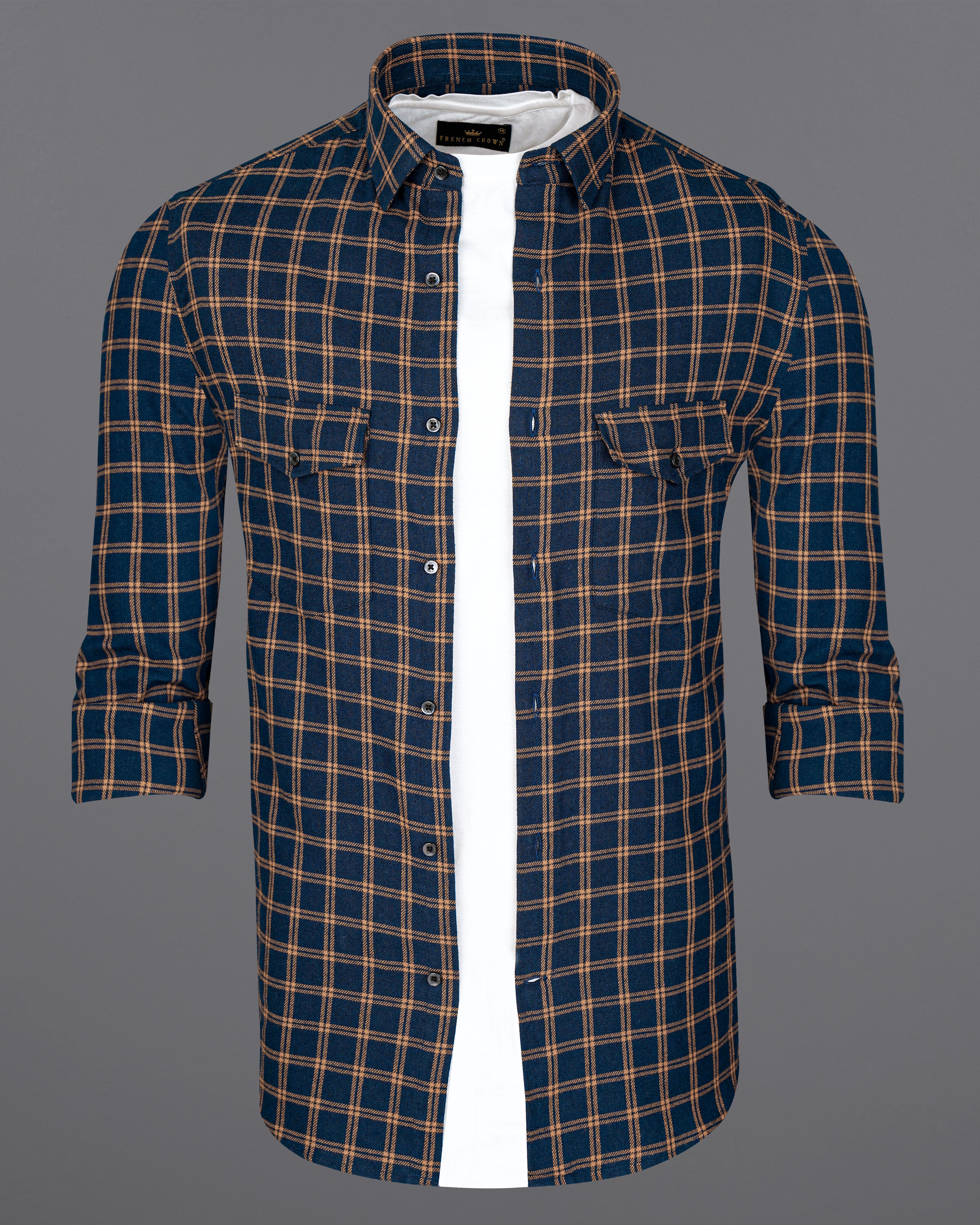 Firefly Blue with Salmon Brown Twill Plaid Premium Cotton Overshirt 8546-BLE-OS-FP-38,8546-BLE-OS-FP-H-38,8546-BLE-OS-FP-39,8546-BLE-OS-FP-H-39,8546-BLE-OS-FP-40,8546-BLE-OS-FP-H-40,8546-BLE-OS-FP-42,8546-BLE-OS-FP-H-42,8546-BLE-OS-FP-44,8546-BLE-OS-FP-H-44,8546-BLE-OS-FP-46,8546-BLE-OS-FP-H-46,8546-BLE-OS-FP-48,8546-BLE-OS-FP-H-48,8546-BLE-OS-FP-50,8546-BLE-OS-FP-H-50,8546-BLE-OS-FP-52,8546-BLE-OS-FP-H-52