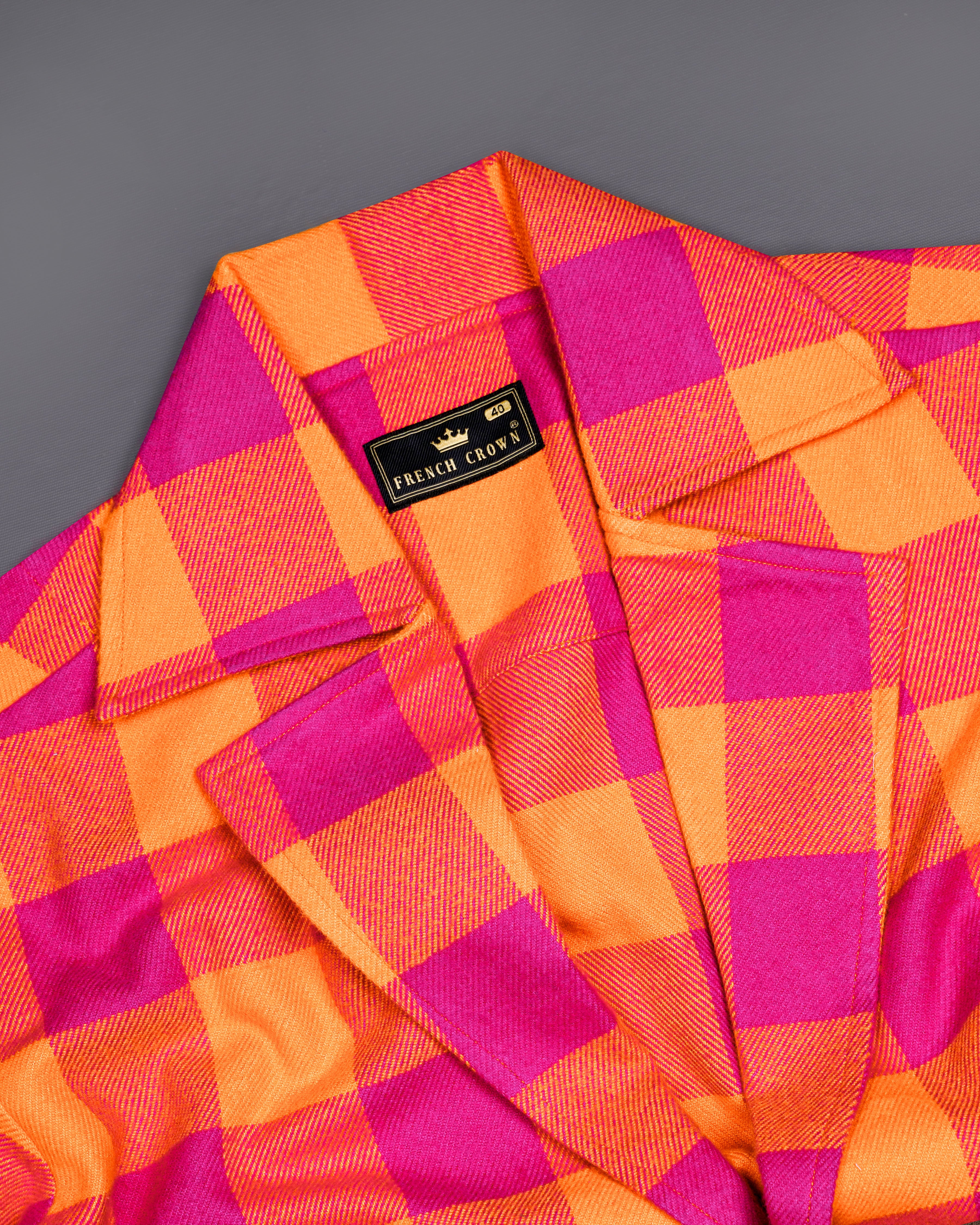 Vivid Cerise Pink with Deep Saffron Checked Flannel Designer Shirt 8589-BJ22-38,8589-BJ22-H-38,8589-BJ22-39,8589-BJ22-H-39,8589-BJ22-40,8589-BJ22-H-40,8589-BJ22-42,8589-BJ22-H-42,8589-BJ22-44,8589-BJ22-H-44,8589-BJ22-46,8589-BJ22-H-46,8589-BJ22-48,8589-BJ22-H-48,8589-BJ22-50,8589-BJ22-H-50,8589-BJ22-52,8589-BJ22-H-52