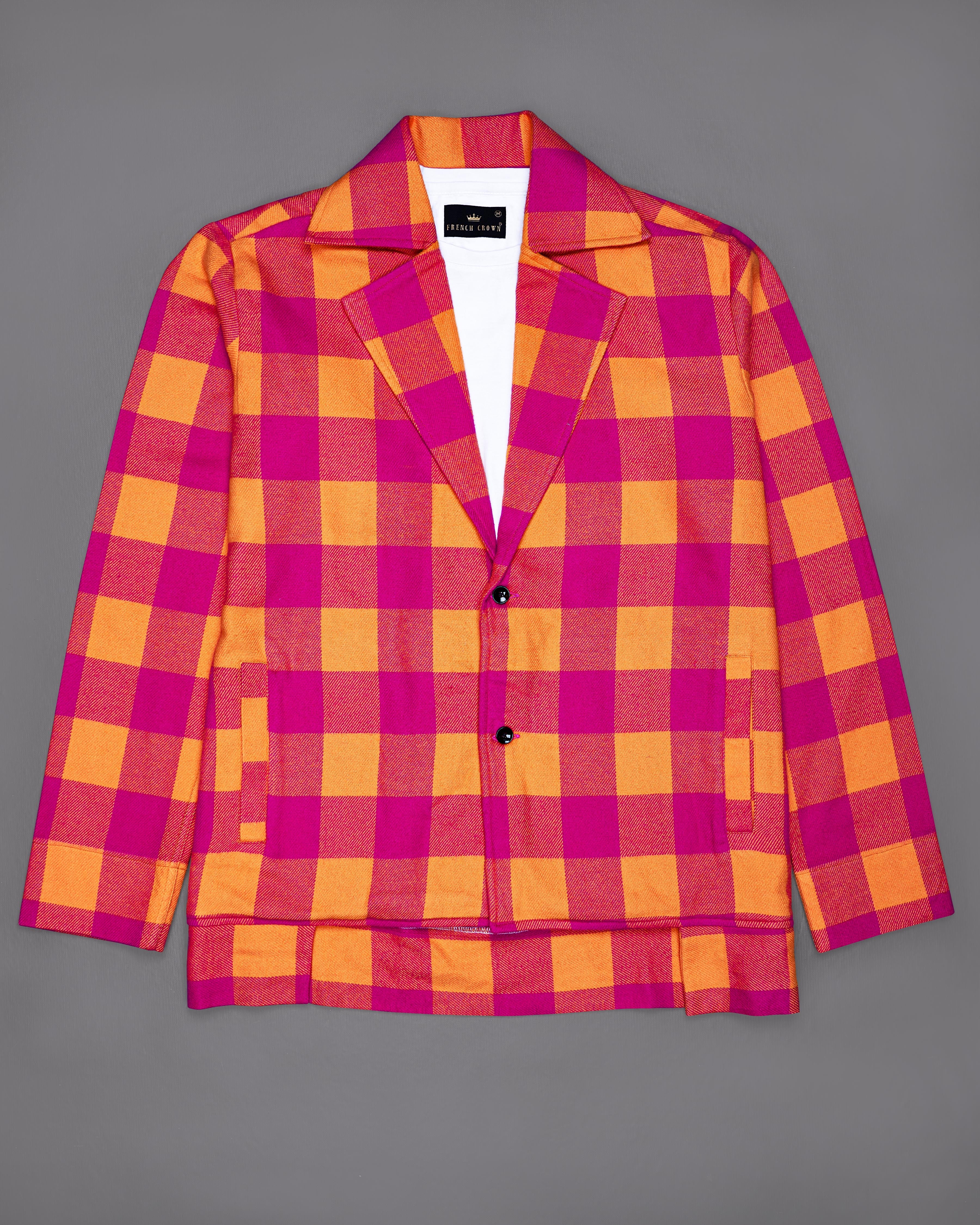 Vivid Cerise Pink with Deep Saffron Checked Flannel Designer Shirt 8589-BJ22-38,8589-BJ22-H-38,8589-BJ22-39,8589-BJ22-H-39,8589-BJ22-40,8589-BJ22-H-40,8589-BJ22-42,8589-BJ22-H-42,8589-BJ22-44,8589-BJ22-H-44,8589-BJ22-46,8589-BJ22-H-46,8589-BJ22-48,8589-BJ22-H-48,8589-BJ22-50,8589-BJ22-H-50,8589-BJ22-52,8589-BJ22-H-52