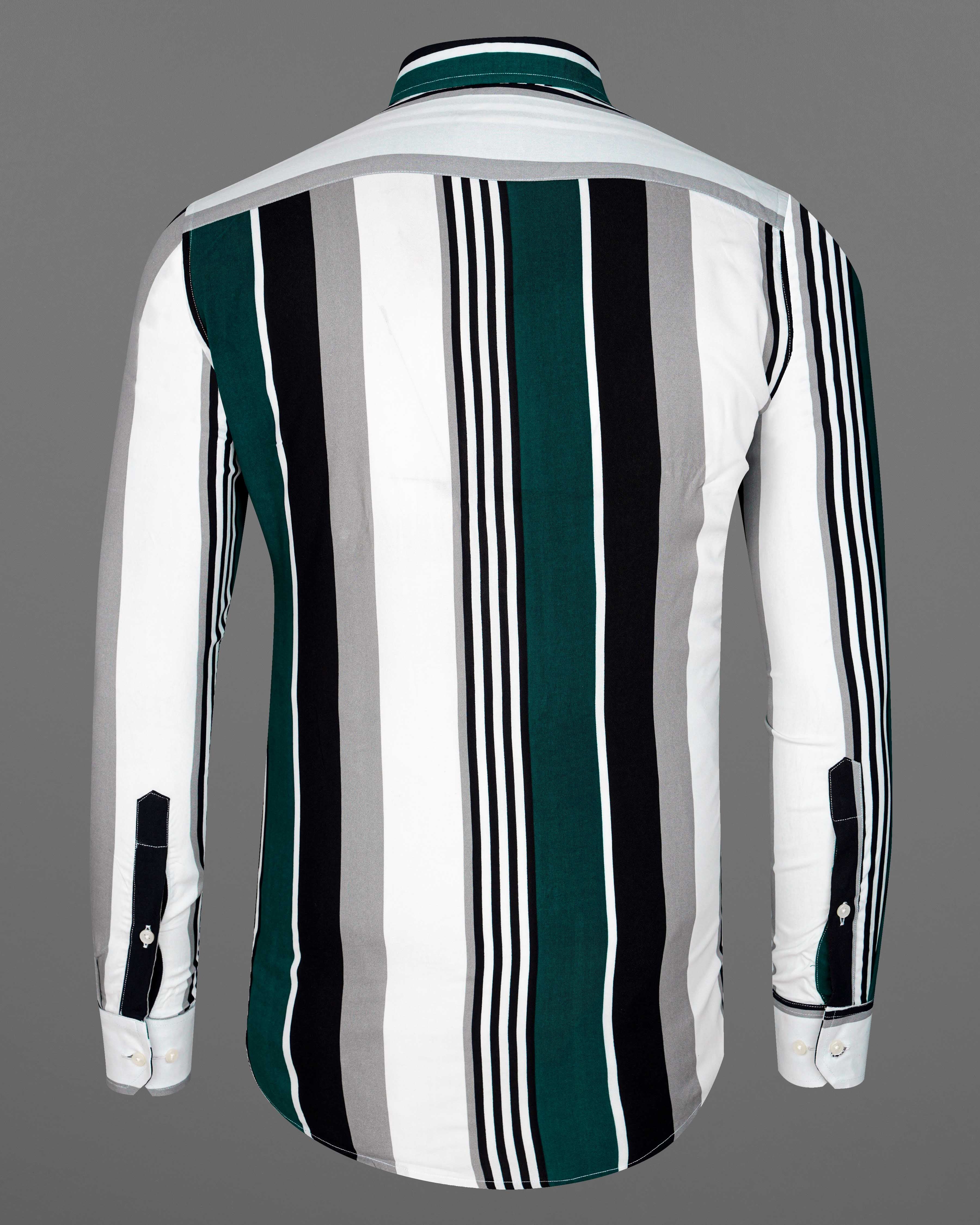 Daintree Green with Black and White Striped Premium Tencel Shirt  8611-BD-38,8611-BD-H-38,8611-BD-39,8611-BD-H-39,8611-BD-40,8611-BD-H-40,8611-BD-42,8611-BD-H-42,8611-BD-44,8611-BD-H-44,8611-BD-46,8611-BD-H-46,8611-BD-48,8611-BD-H-48,8611-BD-50,8611-BD-H-50,8611-BD-52,8611-BD-H-52