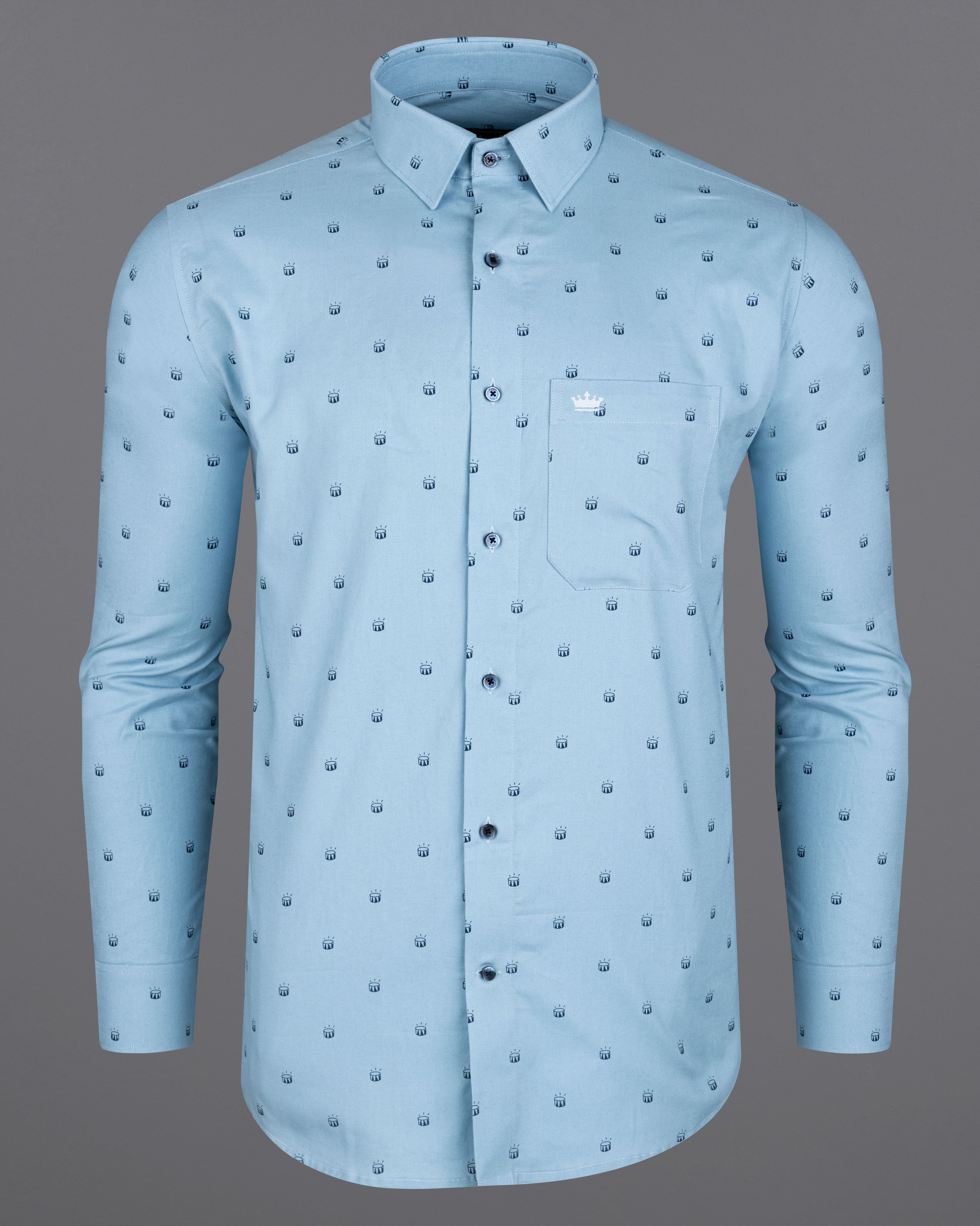 Carolina Blue Drums Printed Royal Oxford Shirt 8632-BLE-38,8632-BLE-H-38,8632-BLE-39,8632-BLE-H-39,8632-BLE-40,8632-BLE-H-40,8632-BLE-42,8632-BLE-H-42,8632-BLE-44,8632-BLE-H-44,8632-BLE-46,8632-BLE-H-46,8632-BLE-48,8632-BLE-H-48,8632-BLE-50,8632-BLE-H-50,8632-BLE-52,8632-BLE-H-52