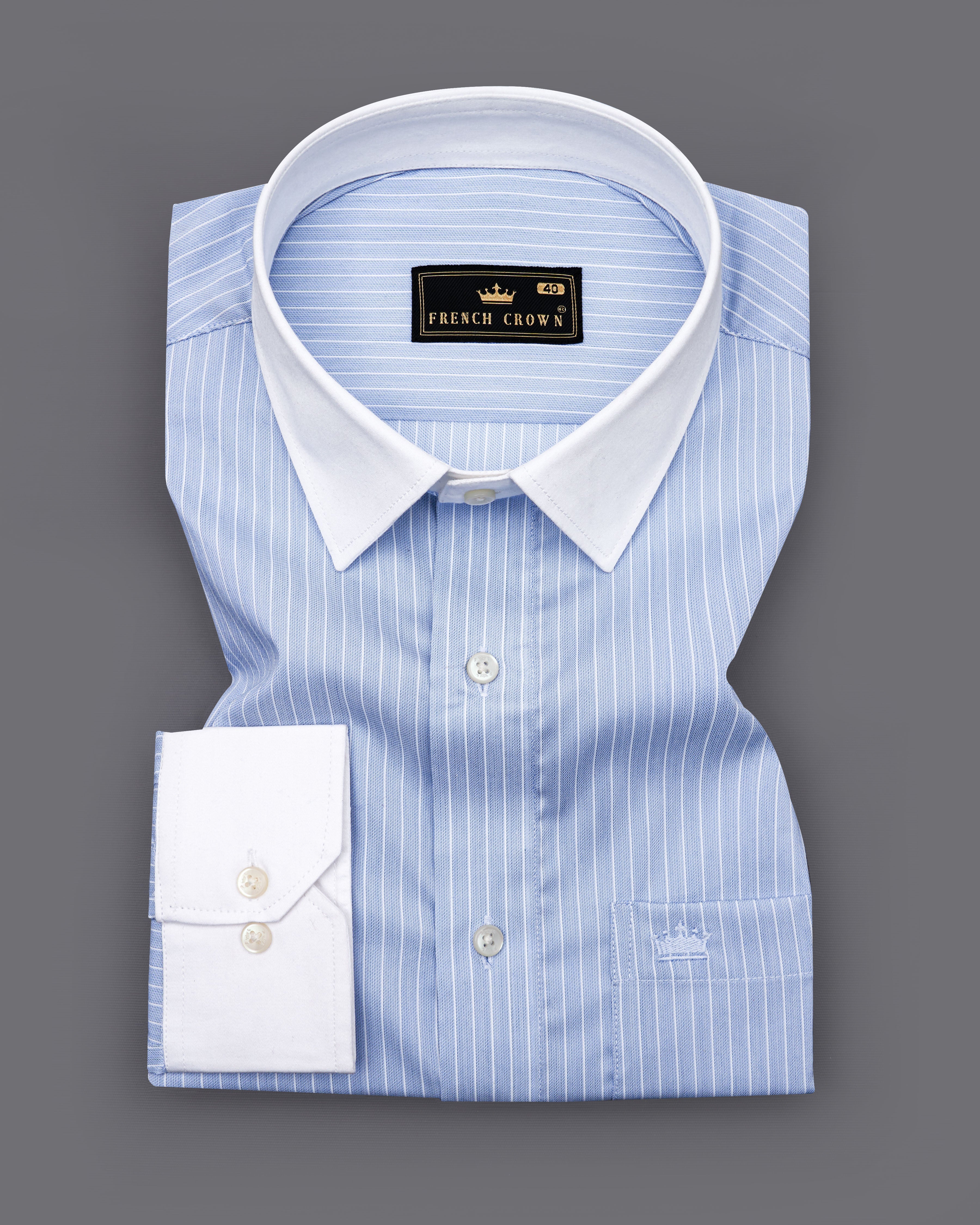 Casper Blue Twill Striped with White Collar Premium Cotton Shirt 8653-WCC-38,8653-WCC-H-38,8653-WCC-39,8653-WCC-H-39,8653-WCC-40,8653-WCC-H-40,8653-WCC-42,8653-WCC-H-42,8653-WCC-44,8653-WCC-H-44,8653-WCC-46,8653-WCC-H-46,8653-WCC-48,8653-WCC-H-48,8653-WCC-50,8653-WCC-H-50,8653-WCC-52,8653-WCC-H-52