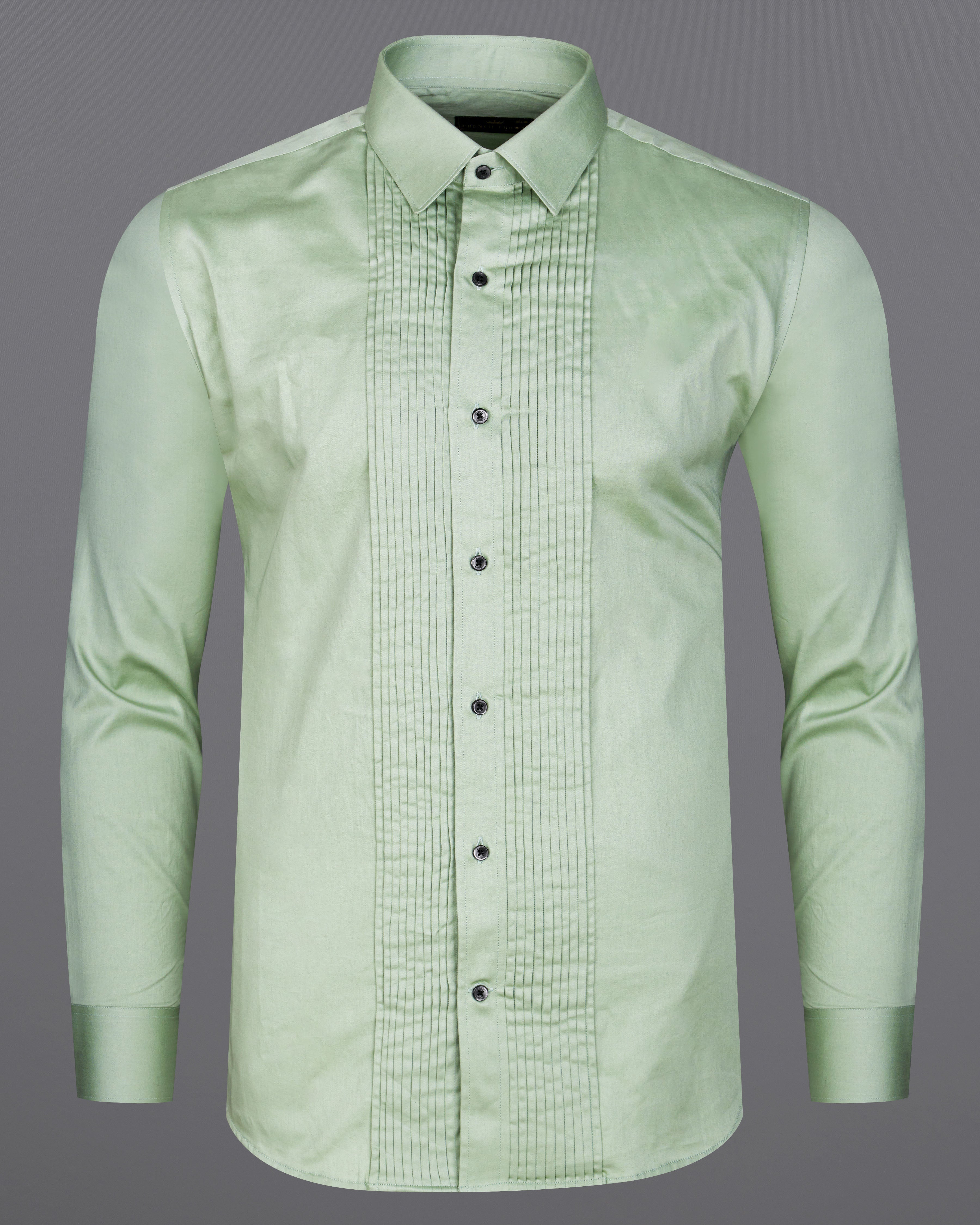 Coriander Green Subtle Sheen Snake Pleated Super Soft Premium Cotton Tuxedo Shirt 8664-BLK-TXD-38, 8664-BLK-TXD-H-38, 8664-BLK-TXD-39, 8664-BLK-TXD-H-39, 8664-BLK-TXD-40, 8664-BLK-TXD-H-40, 8664-BLK-TXD-42, 8664-BLK-TXD-H-42, 8664-BLK-TXD-44, 8664-BLK-TXD-H-44, 8664-BLK-TXD-46, 8664-BLK-TXD-H-46, 8664-BLK-TXD-48, 8664-BLK-TXD-H-48, 8664-BLK-TXD-50, 8664-BLK-TXD-H-50, 8664-BLK-TXD-52, 8664-BLK-TXD-H-52