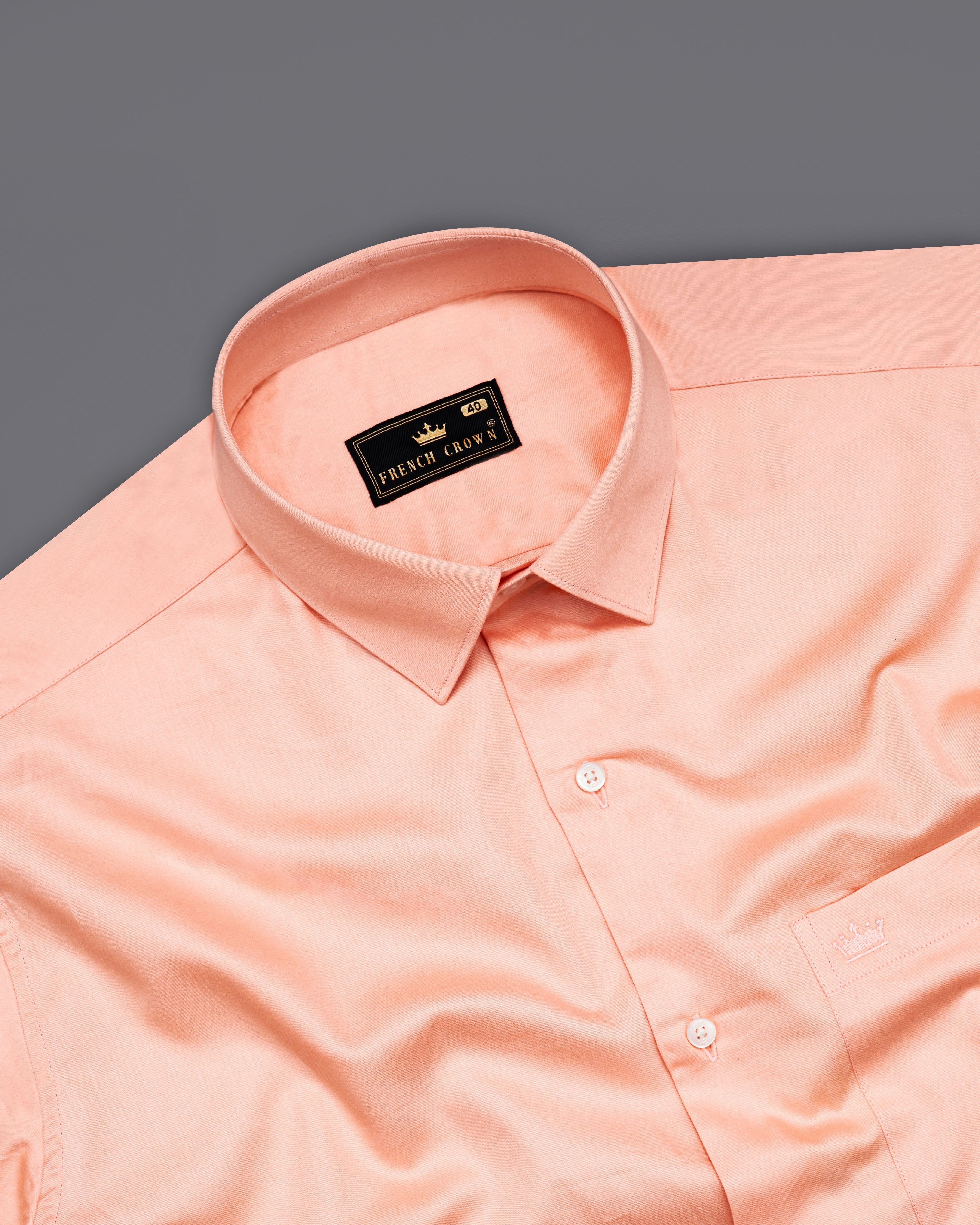 Melon Peach Super Soft Super Soft Premium Cotton Shirt  8695-38,8695-H-38,8695-39,8695-H-39,8695-40,8695-H-40,8695-42,8695-H-42,8695-44,8695-H-44,8695-46,8695-H-46,8695-48,8695-H-48,8695-50,8695-H-50,8695-52,8695-H-52