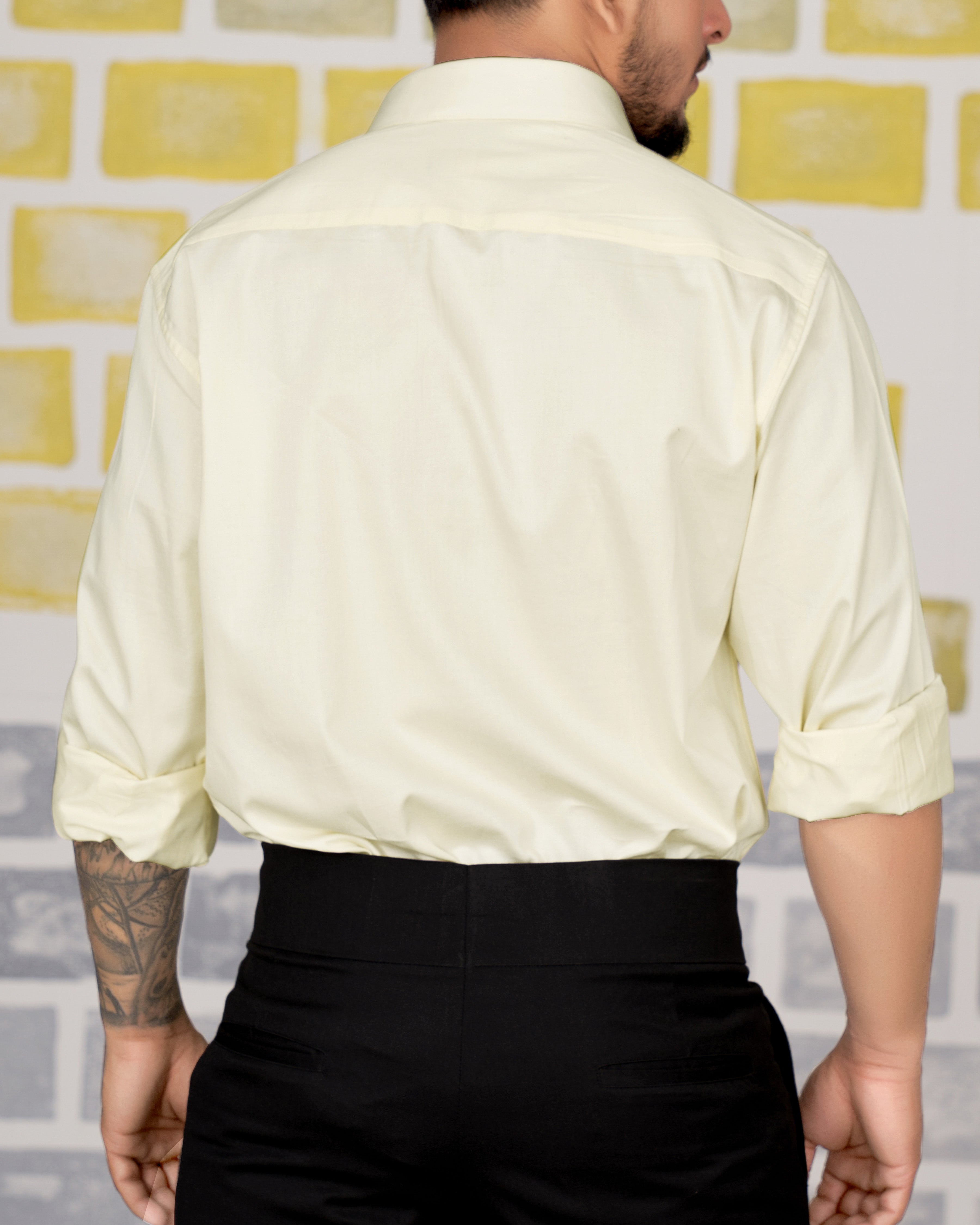 Merino Cream Subtle Sheen Super Soft Premium Cotton Shirt