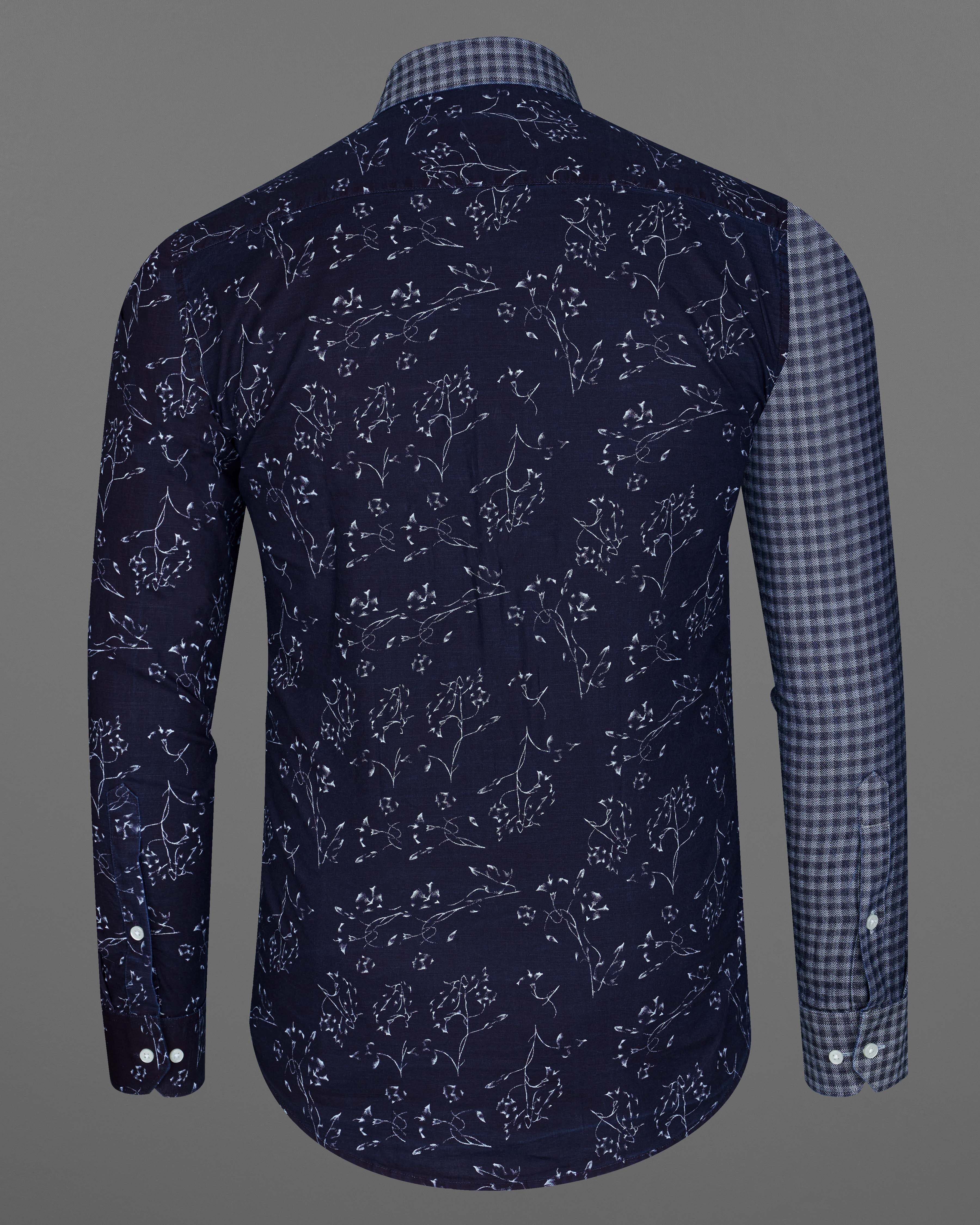 Cedar Blue with Storm Gray Gingham Printed Herringbone Designer Shirt 8704-P170-38,8704-P170-H-38,8704-P170-39,8704-P170-H-39,8704-P170-40,8704-P170-H-40,8704-P170-42,8704-P170-H-42,8704-P170-44,8704-P170-H-44,8704-P170-46,8704-P170-H-46,8704-P170-48,8704-P170-H-48,8704-P170-50,8704-P170-H-50,8704-P170-52,8704-P170-H-52