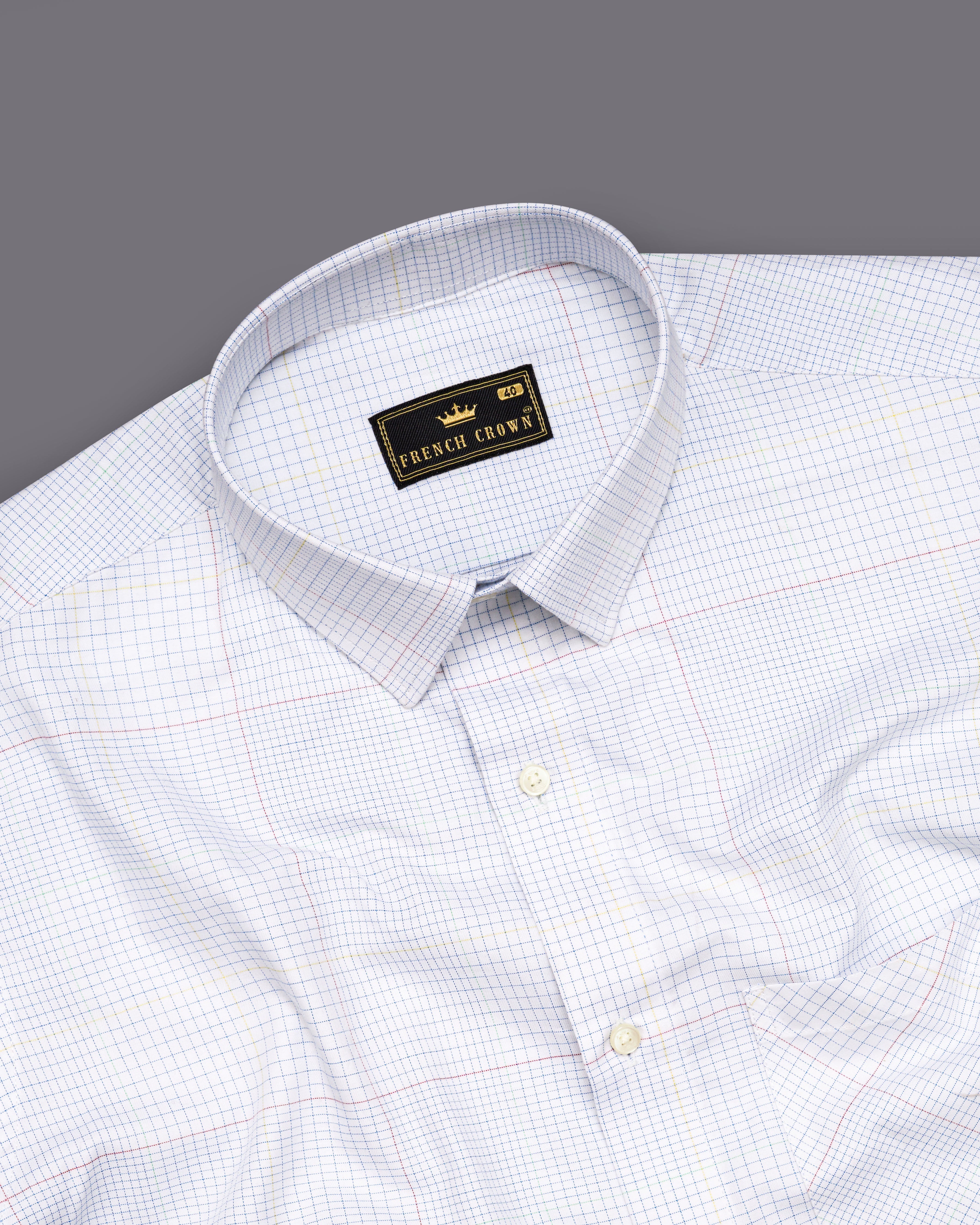 Bright White Twill Checkered Premium Cotton Shirt 8712-38,8712-H-38,8712-39,8712-H-39,8712-40,8712-H-40,8712-42,8712-H-42,8712-44,8712-H-44,8712-46,8712-H-46,8712-48,8712-H-48,8712-50,8712-H-50,8712-52,8712-H-52