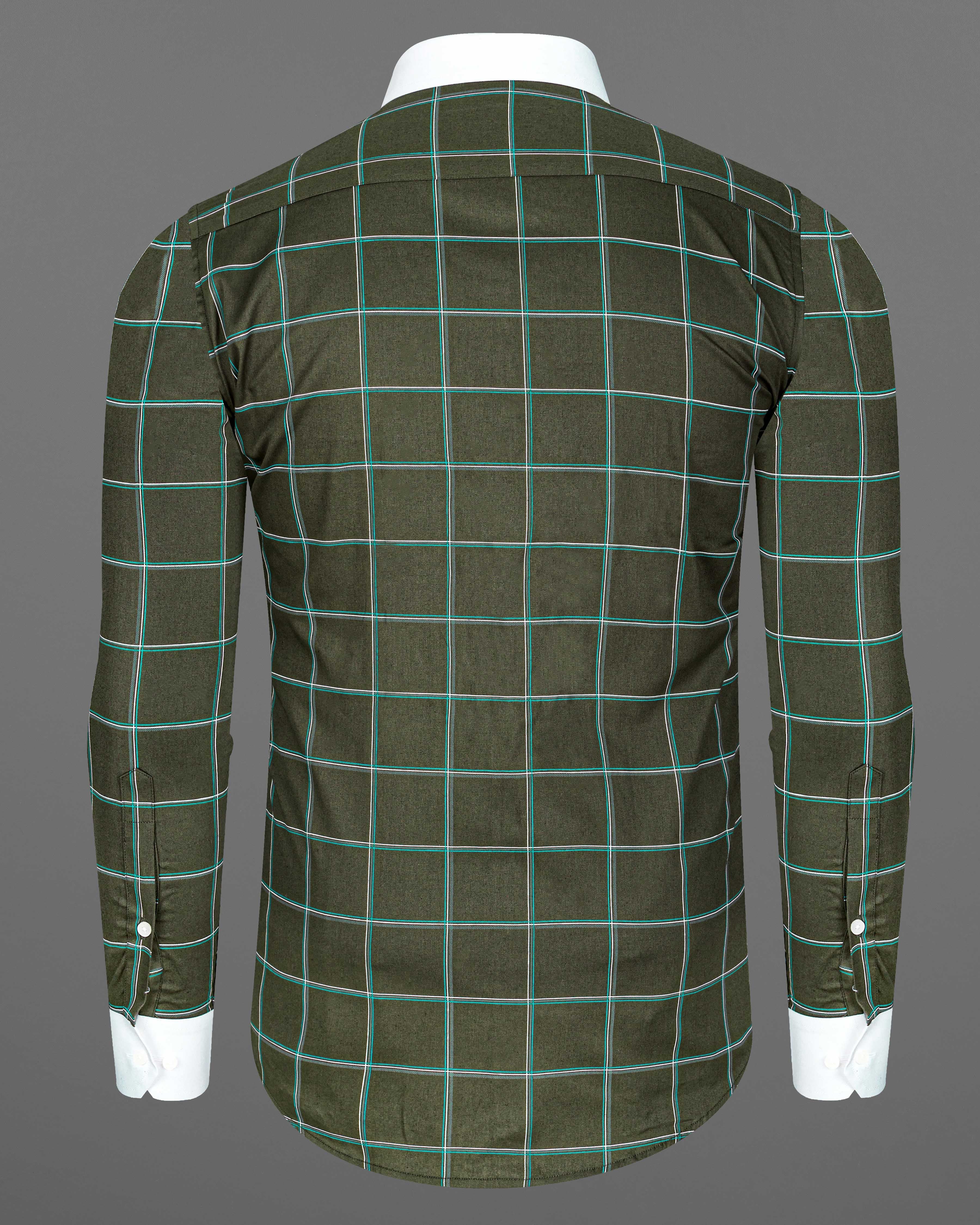Taupe Green Windowpane with White Collar Royal Oxford Shirt  8716-WCC-38,8716-WCC-H-38,8716-WCC-39,8716-WCC-H-39,8716-WCC-40,8716-WCC-H-40,8716-WCC-42,8716-WCC-H-42,8716-WCC-44,8716-WCC-H-44,8716-WCC-46,8716-WCC-H-46,8716-WCC-48,8716-WCC-H-48,8716-WCC-50,8716-WCC-H-50,8716-WCC-52,8716-WCC-H-52