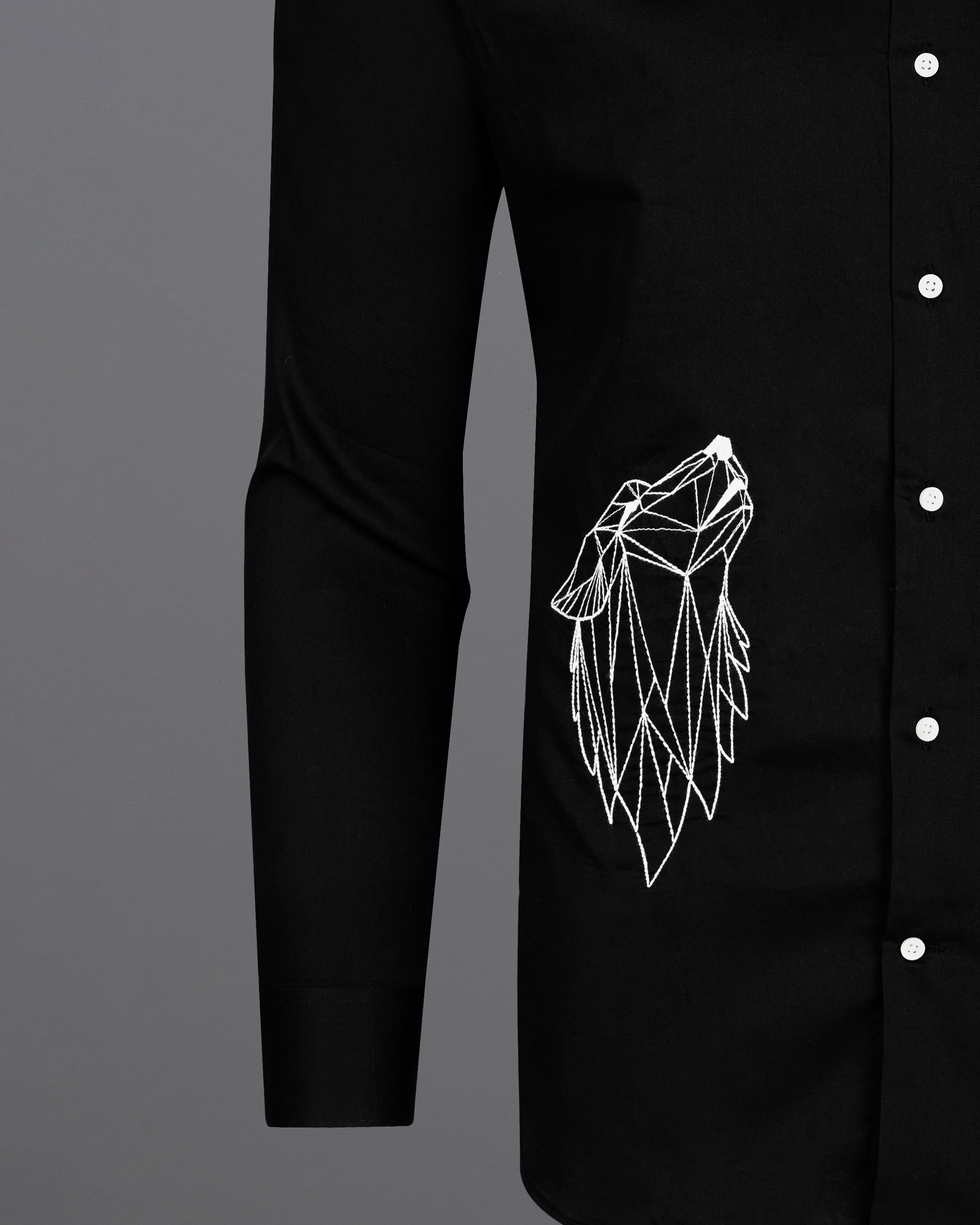 Jade Black Wolf Embroidered Super Soft Premium Cotton Shirt 8721-E009-38, 8721-E009-H-38, 8721-E009-39, 8721-E009-H-39, 8721-E009-40, 8721-E009-H-40, 8721-E009-42, 8721-E009-H-42, 8721-E009-44, 8721-E009-H-44, 8721-E009-46, 8721-E009-H-46, 8721-E009-48, 8721-E009-H-48, 8721-E009-50, 8721-E009-H-50, 8721-E009-52, 8721-E009-H-52