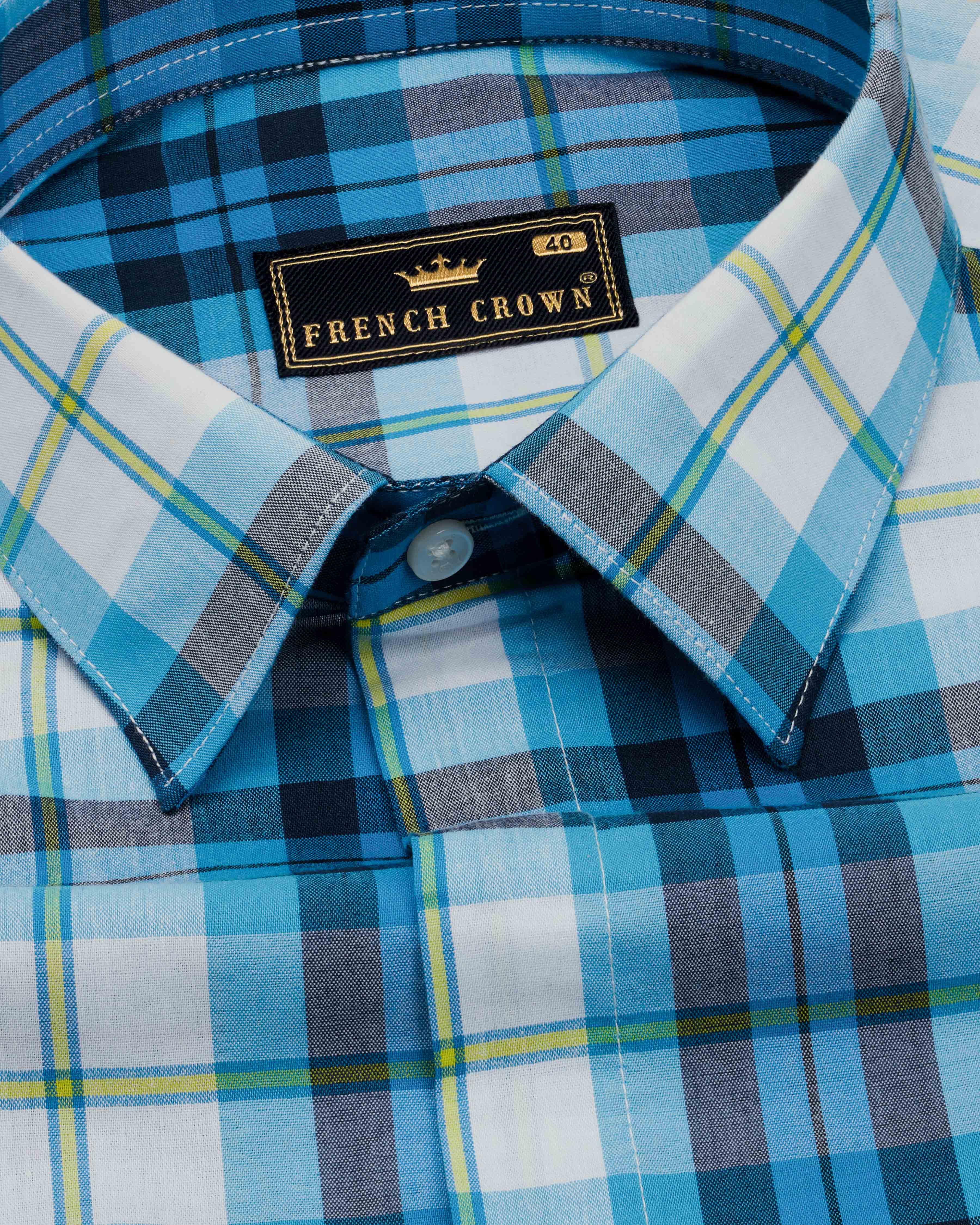Cerulean Blue with White and Mirage Black Plaid Premium Cotton Designer Shirt 8732-P71-38,8732-P71-H-38,8732-P71-39,8732-P71-H-39,8732-P71-40,8732-P71-H-40,8732-P71-42,8732-P71-H-42,8732-P71-44,8732-P71-H-44,8732-P71-46,8732-P71-H-46,8732-P71-48,8732-P71-H-48,8732-P71-50,8732-P71-H-50,8732-P71-52,8732-P71-H-52