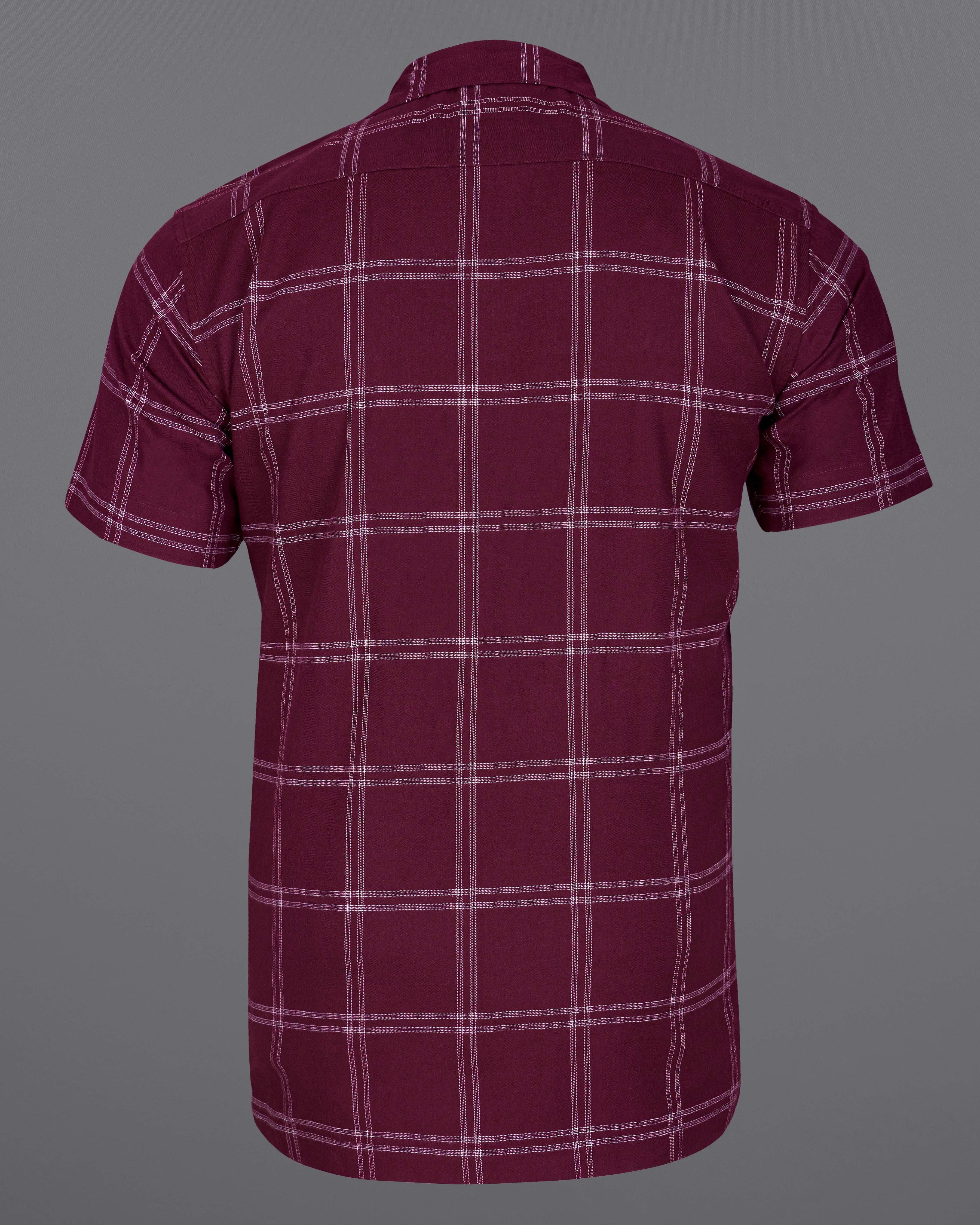 Barossa Maroon checkered half sleeve Flannel Shirt 8742-CC-38,8742-CC-H-38,8742-CC-39,8742-CC-H-39,8742-CC-40,8742-CC-H-40,8742-CC-42,8742-CC-H-42,8742-CC-44,8742-CC-H-44,8742-CC-46,8742-CC-H-46,8742-CC-48,8742-CC-H-48,8742-CC-50,8742-CC-H-50,8742-CC-52,8742-CC-H-52